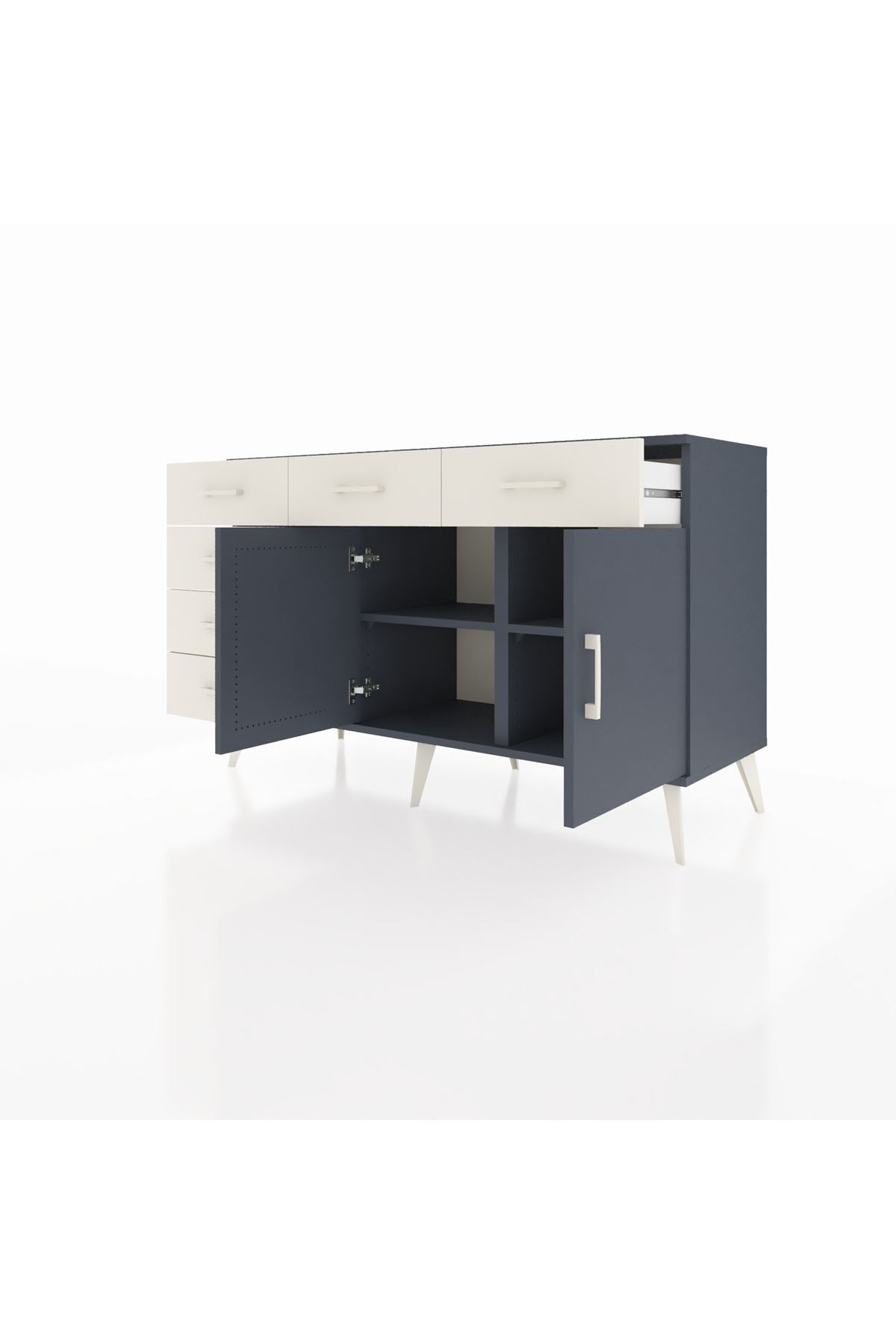 Kronos Konsol 2 Raflı 6 Çekmeceli 2 Kapaklı 132x59x83 - S606M028V16C