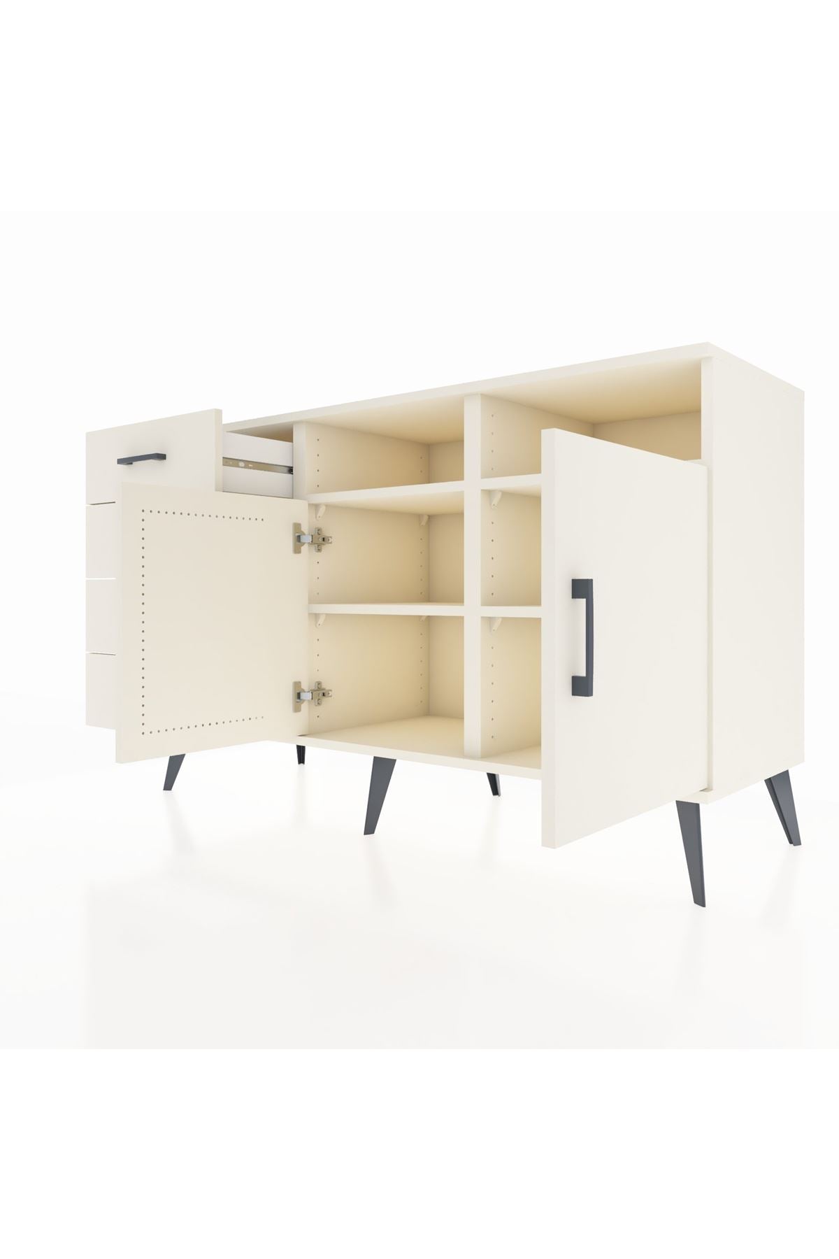 Kronos Konsol 4 Raflı 4 Çekmeceli 2 Kapaklı 132x59x83 - S606M029V04C