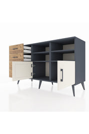 Kronos Konsol 4 Raflı 4 Çekmeceli 2 Kapaklı 132x59x83 - S606M030V15C