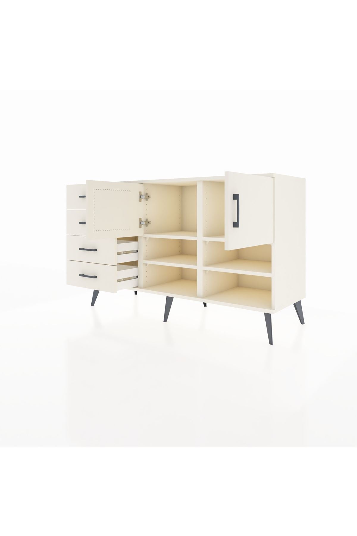 Kronos Konsol 4 Raflı 4 Çekmeceli 2 Kapaklı 132x59x83 - S606M031V04C