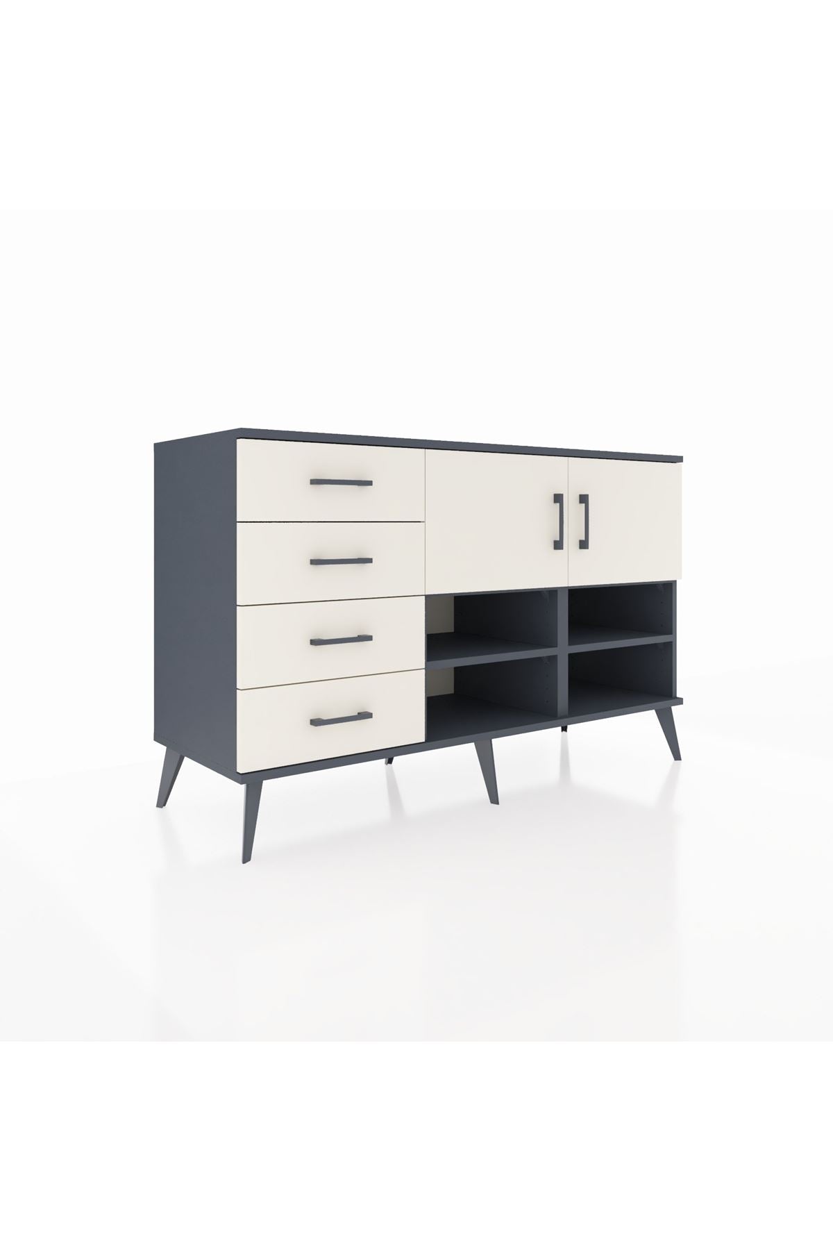 Kronos Konsol 4 Raflı 4 Çekmeceli 2 Kapaklı 132x59x83 - S606M031V13C