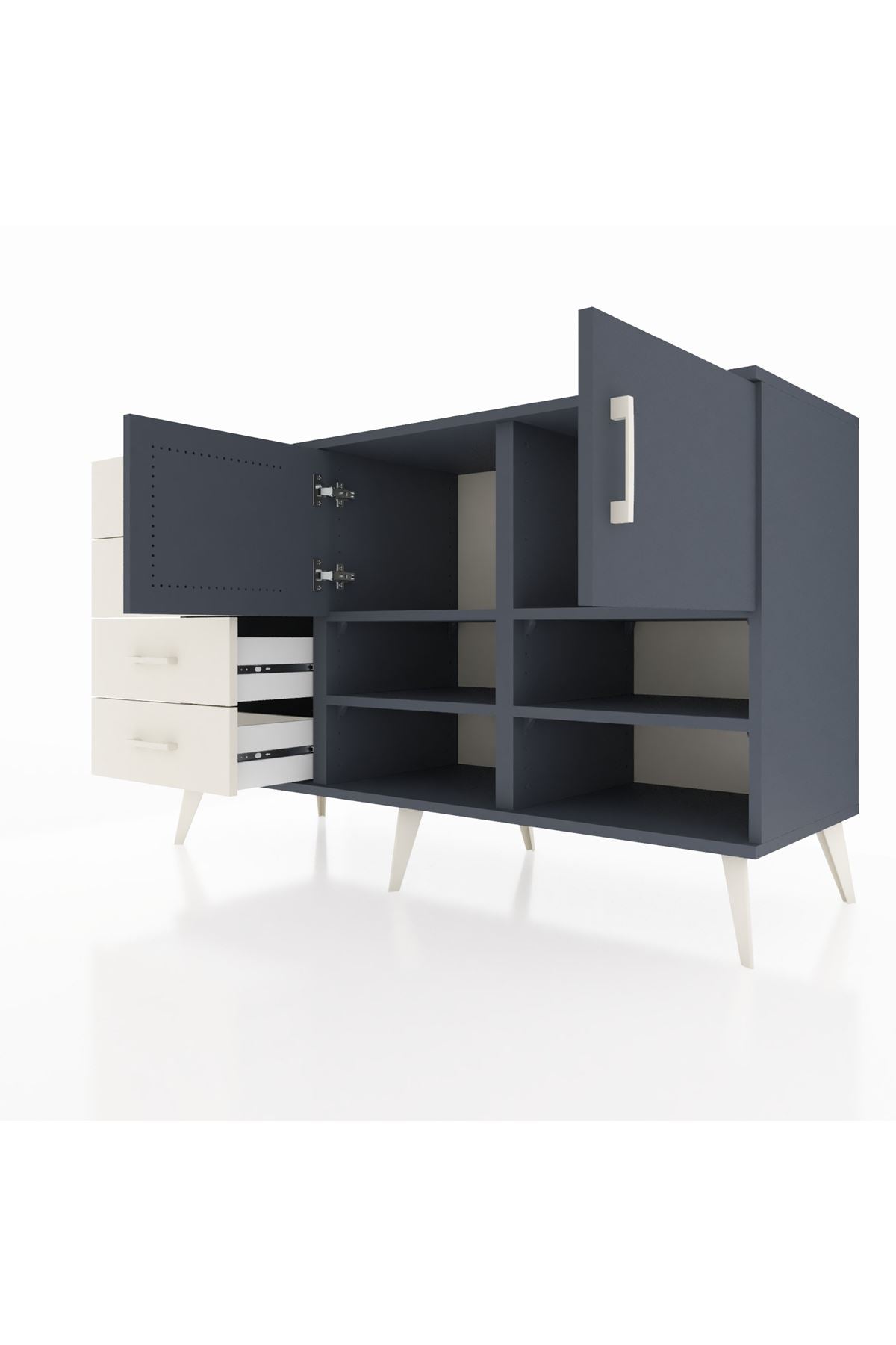 Kronos Konsol 4 Raflı 4 Çekmeceli 2 Kapaklı 132x59x83 - S606M031V16C