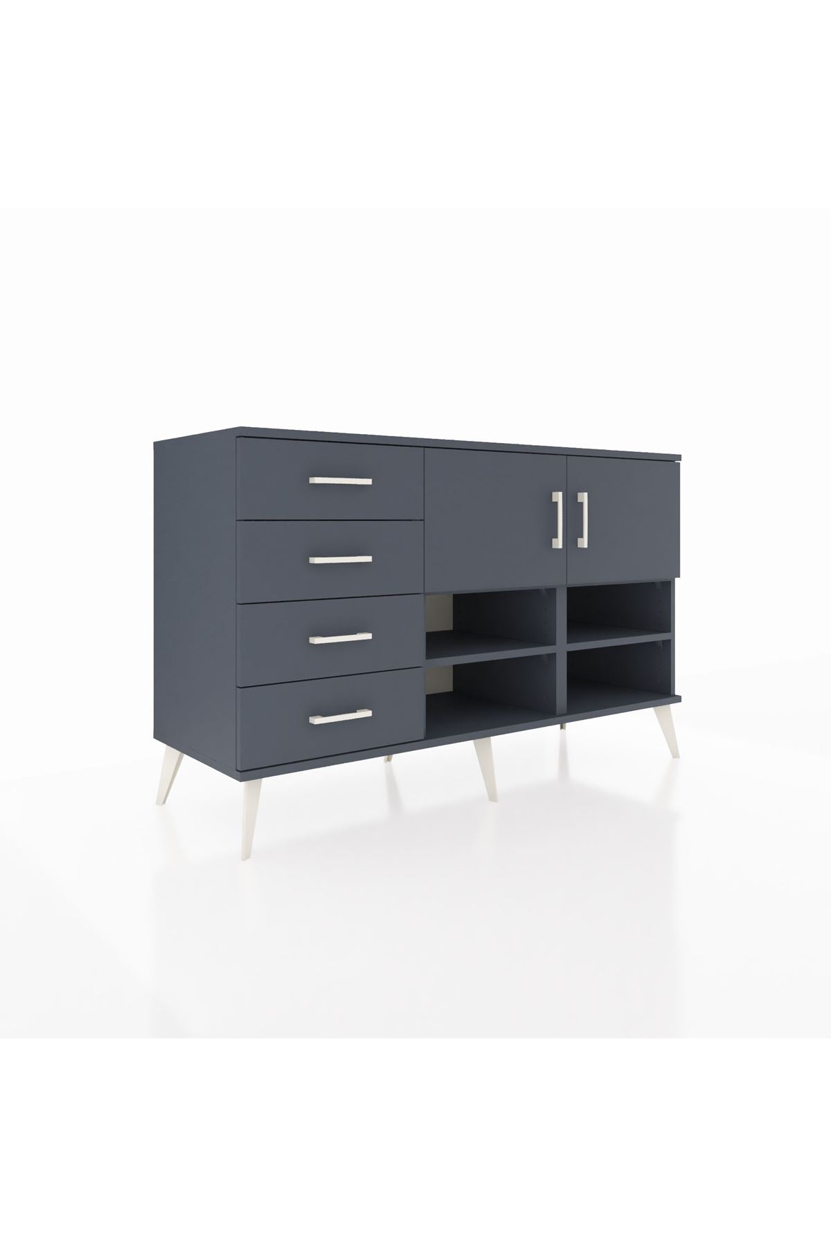Kronos Konsol 4 Raflı 4 Çekmeceli 2 Kapaklı 132x59x83 - S606M031V17C