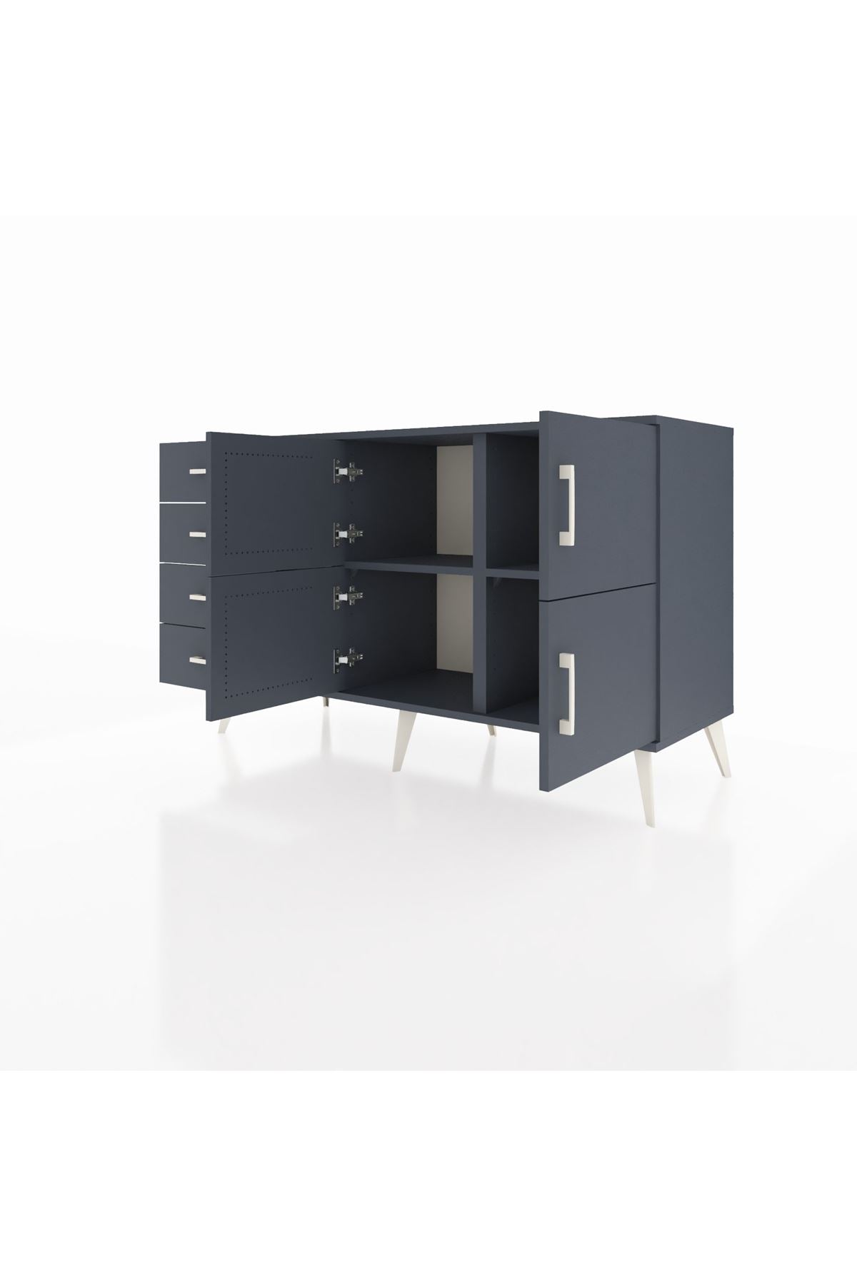 Kronos Konsol 2 Raflı 4 Çekmeceli 4 Kapaklı 132x59x83 - S606M032V17C