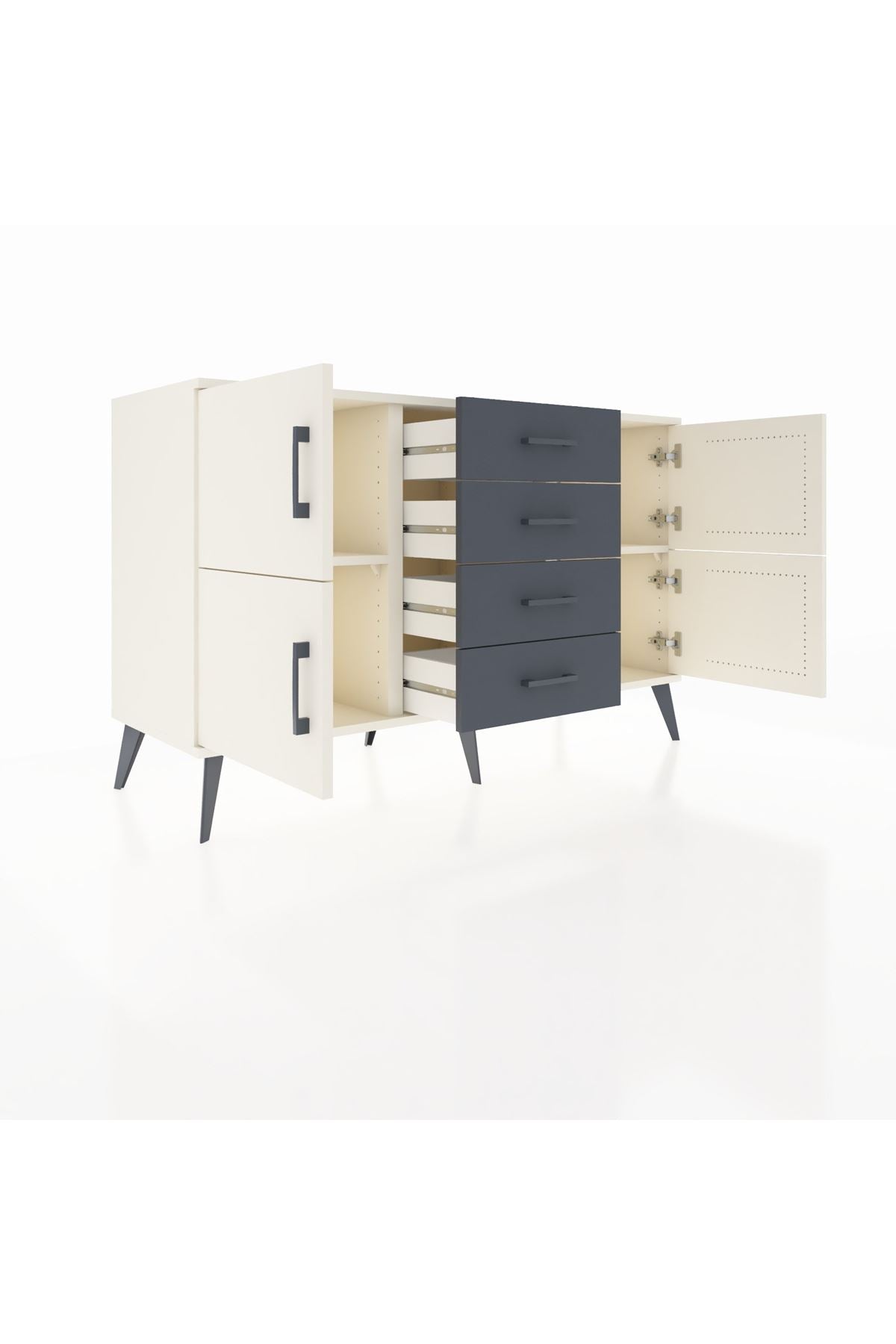 Kronos Konsol 2 Raflı 4 Çekmeceli 4 Kapaklı 132x59x83 - S606M033V05C
