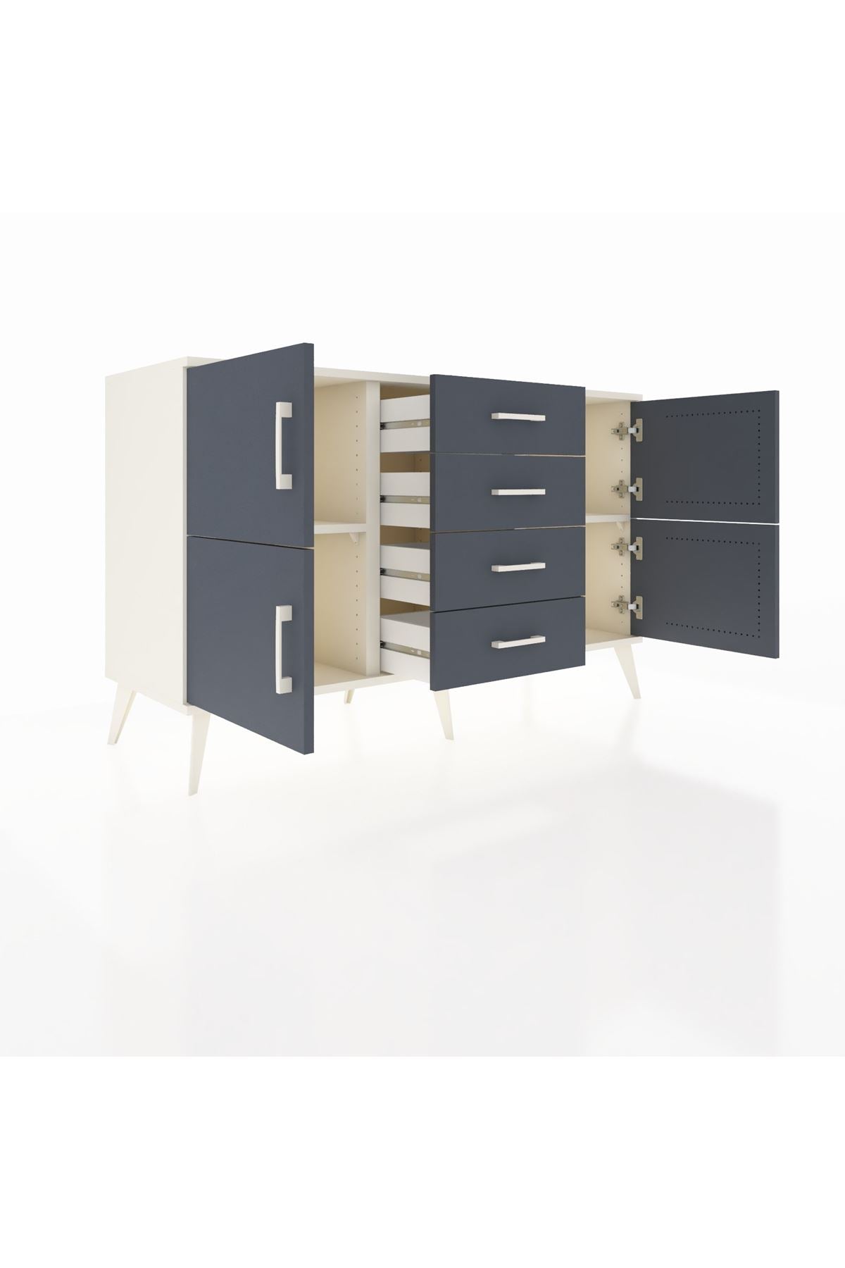 Kronos Konsol 2 Raflı 4 Çekmeceli 4 Kapaklı 132x59x83 - S606M033V08C