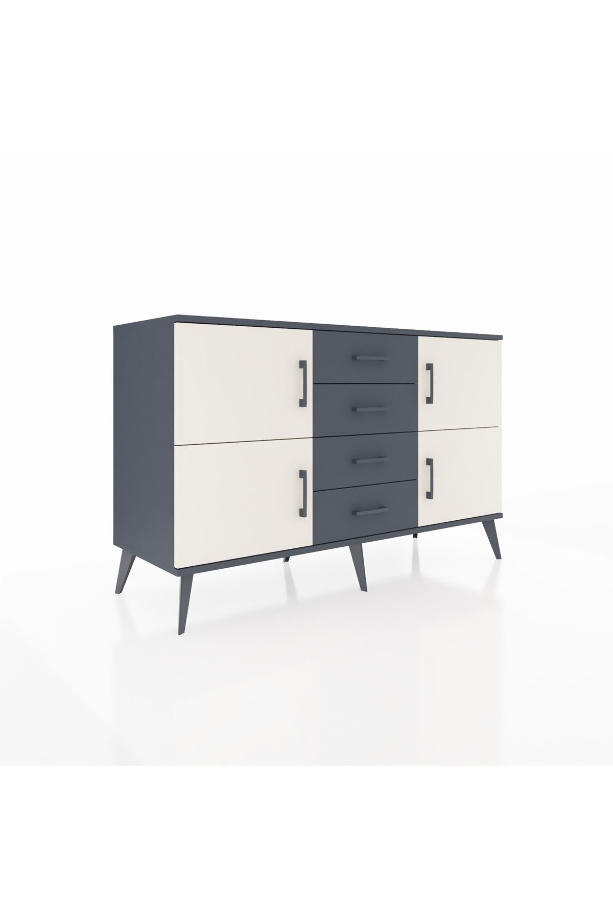 Kronos Konsol 2 Raflı 4 Çekmeceli 4 Kapaklı 132x59x83 - S606M033V14C