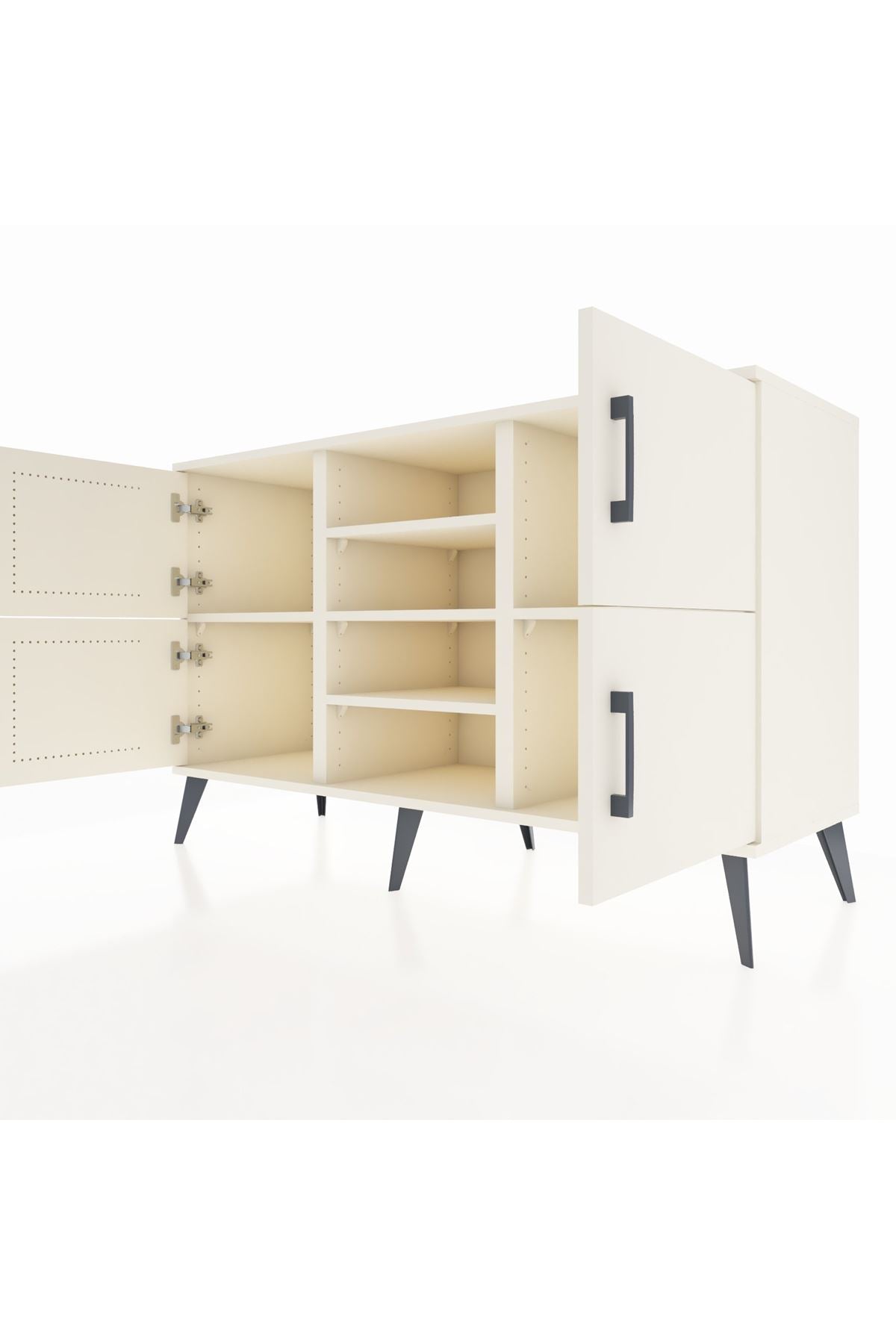 Kronos Konsol 5 Raflı 4 Kapaklı 132x59x83 - S606M034V04C