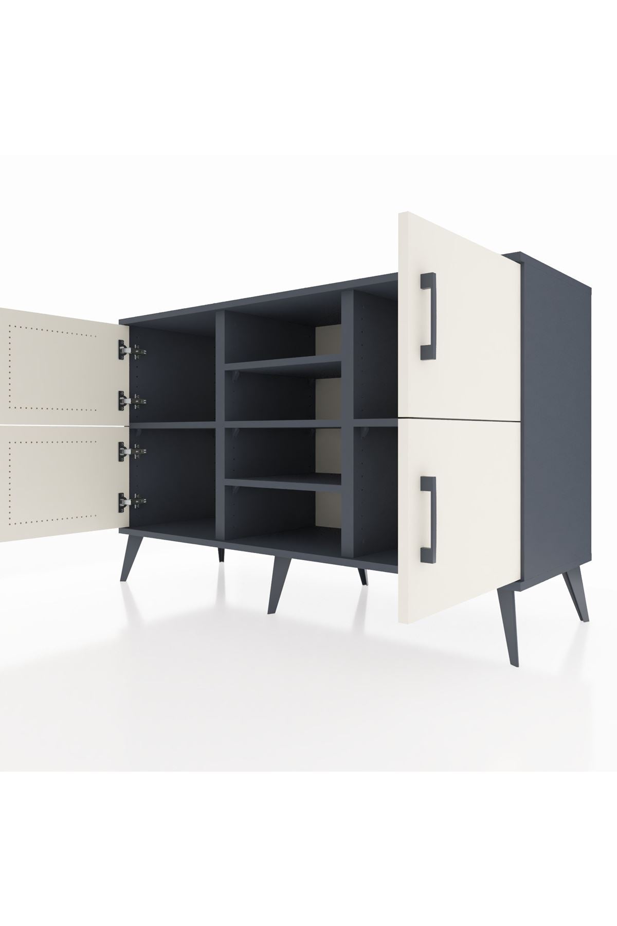 Kronos Konsol 5 Raflı 4 Kapaklı 132x59x83 - S606M034V14C