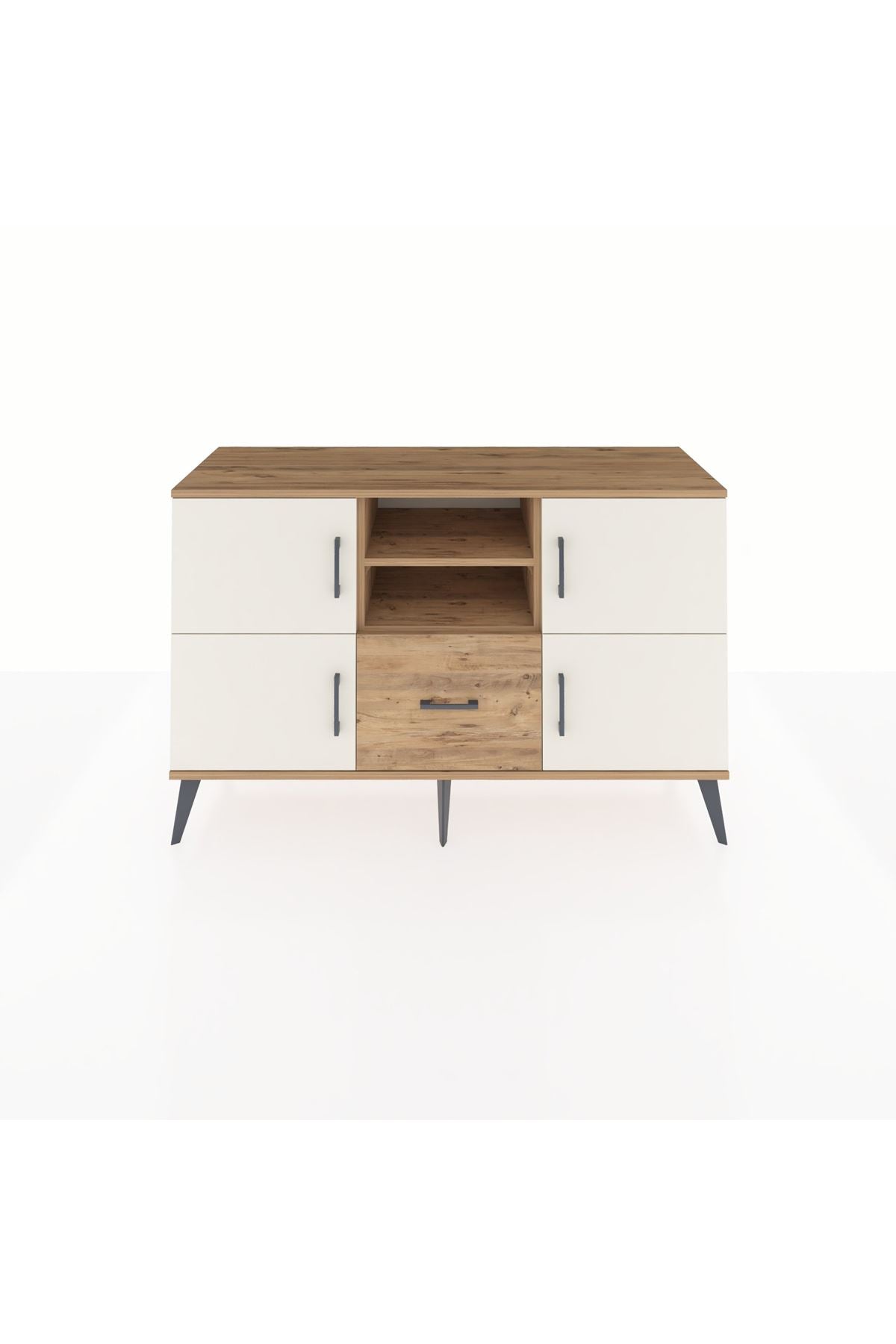 Kronos Konsol 4 Raflı Tek Çekmeceli 4 Kapaklı 132x59x83 - S606M035V24C