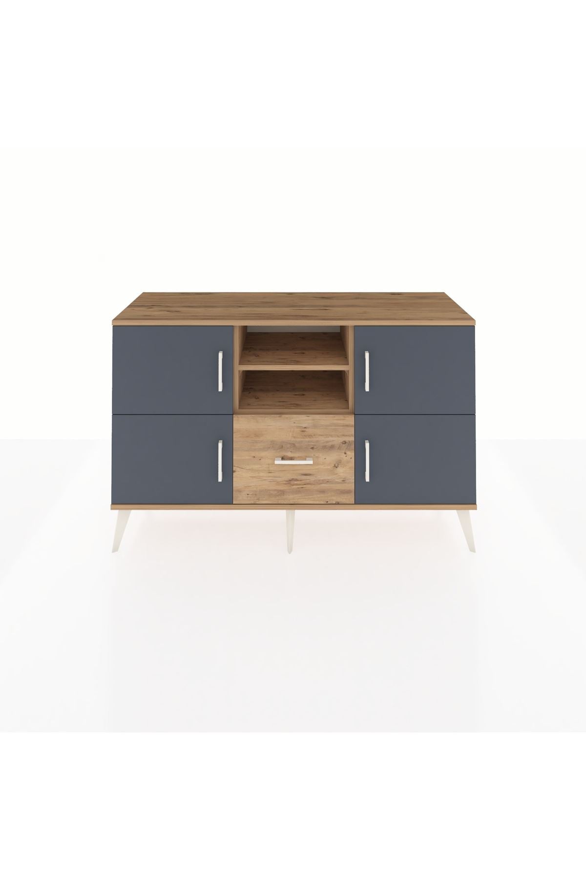 Kronos Konsol 4 Raflı Tek Çekmeceli 4 Kapaklı 132x59x83 - S606M035V27C