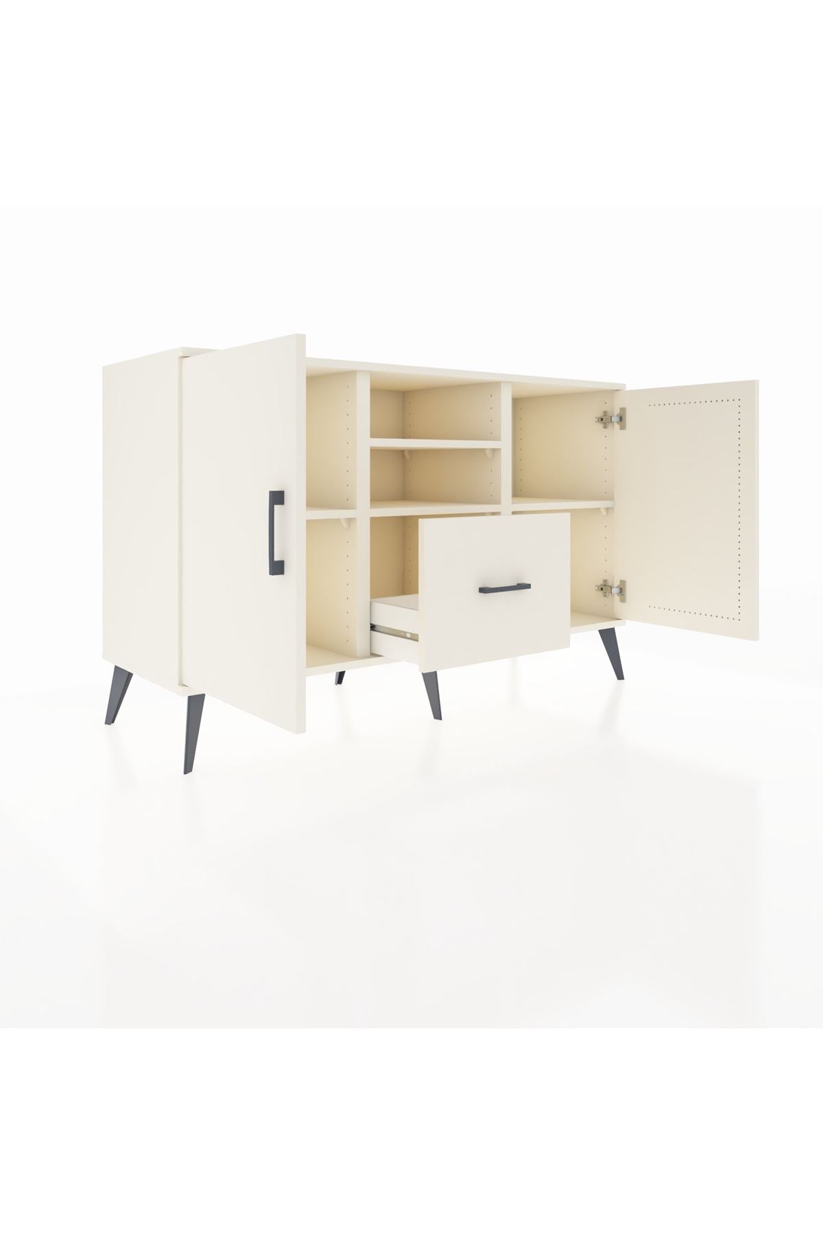 Kronos Konsol 4 Raflı Tek Çekmeceli 2 Kapaklı 132x59x83 - S606M036V04C