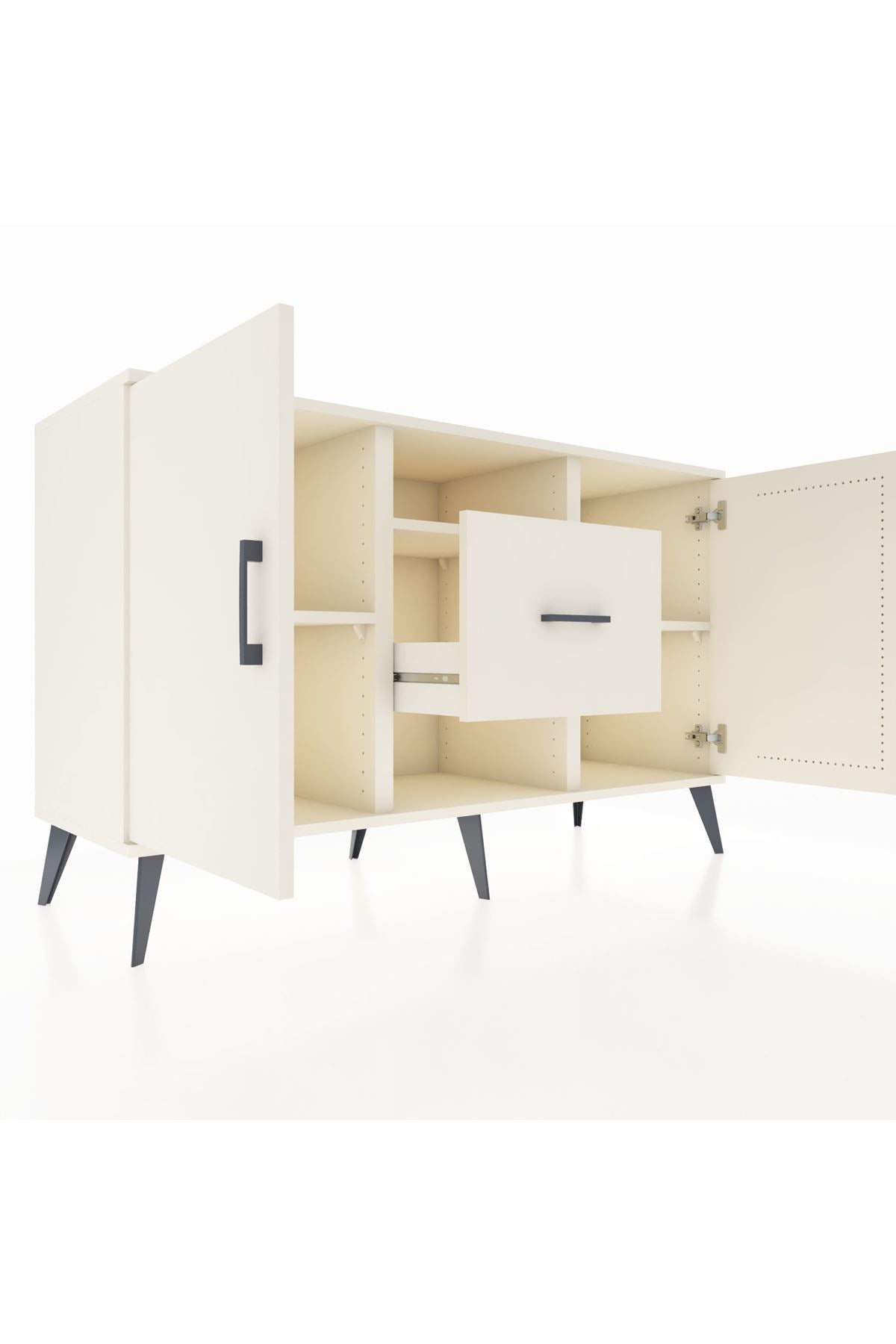 Kronos Konsol 3 Raflı Tek Çekmeceli 2 Kapaklı 132x59x83 - S606M037V04C