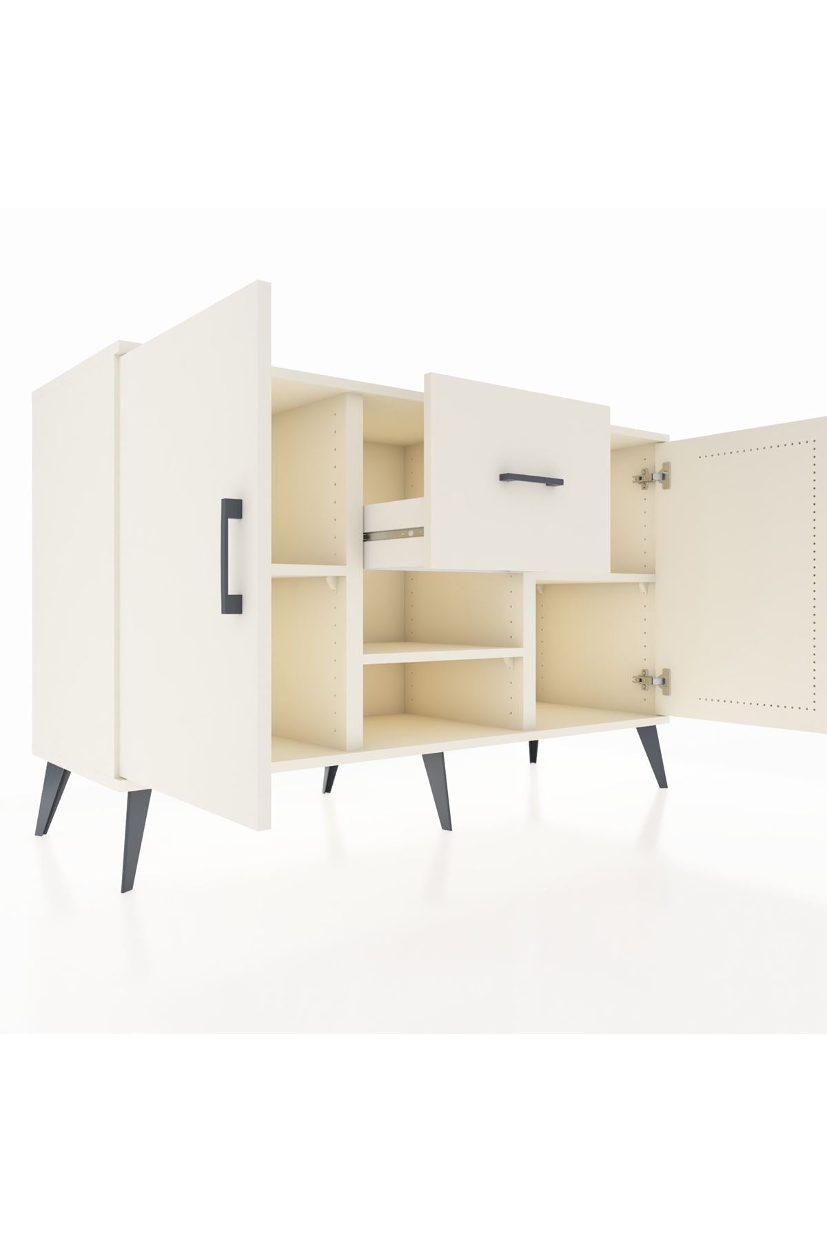 Kronos Konsol 3 Raflı Tek Çekmeceli 2 Kapaklı 132x59x83 - S606M038V04C