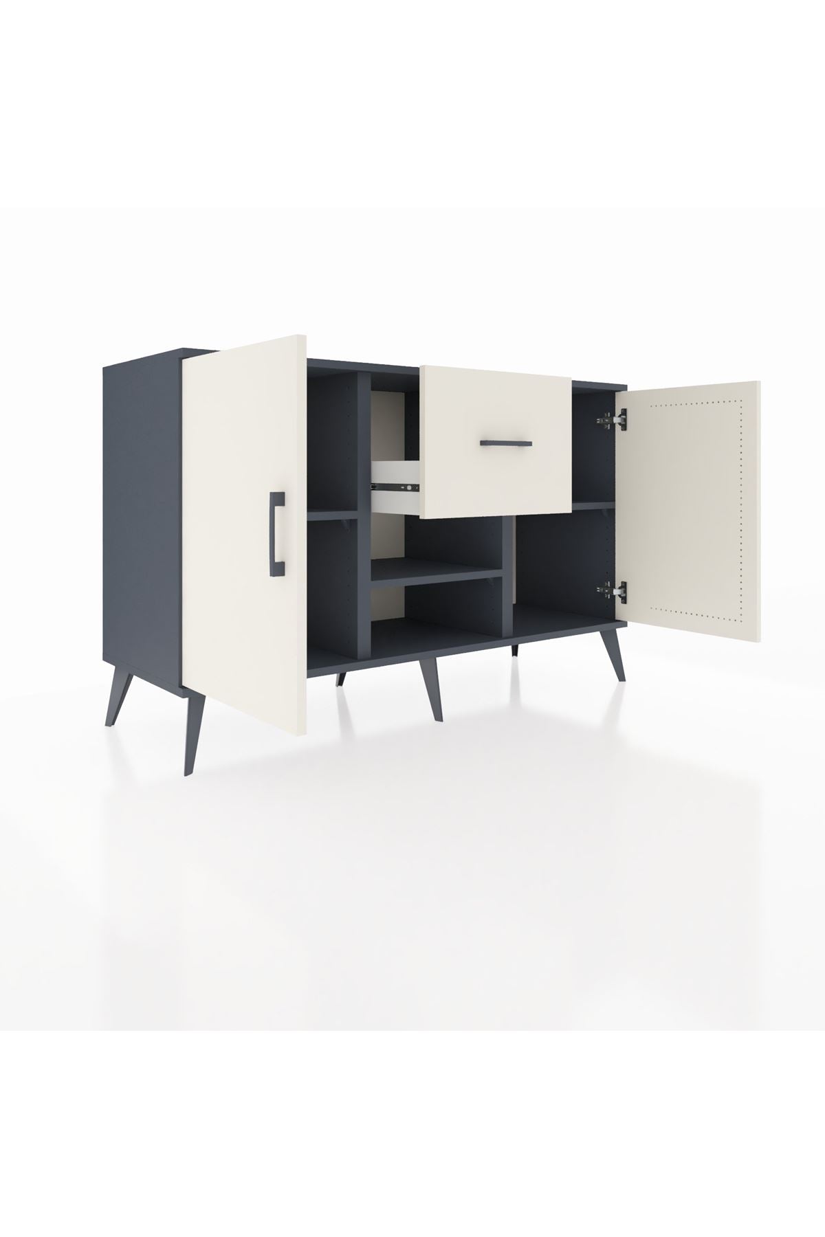 Kronos Konsol 3 Raflı Tek Çekmeceli 2 Kapaklı 132x59x83 - S606M038V13C