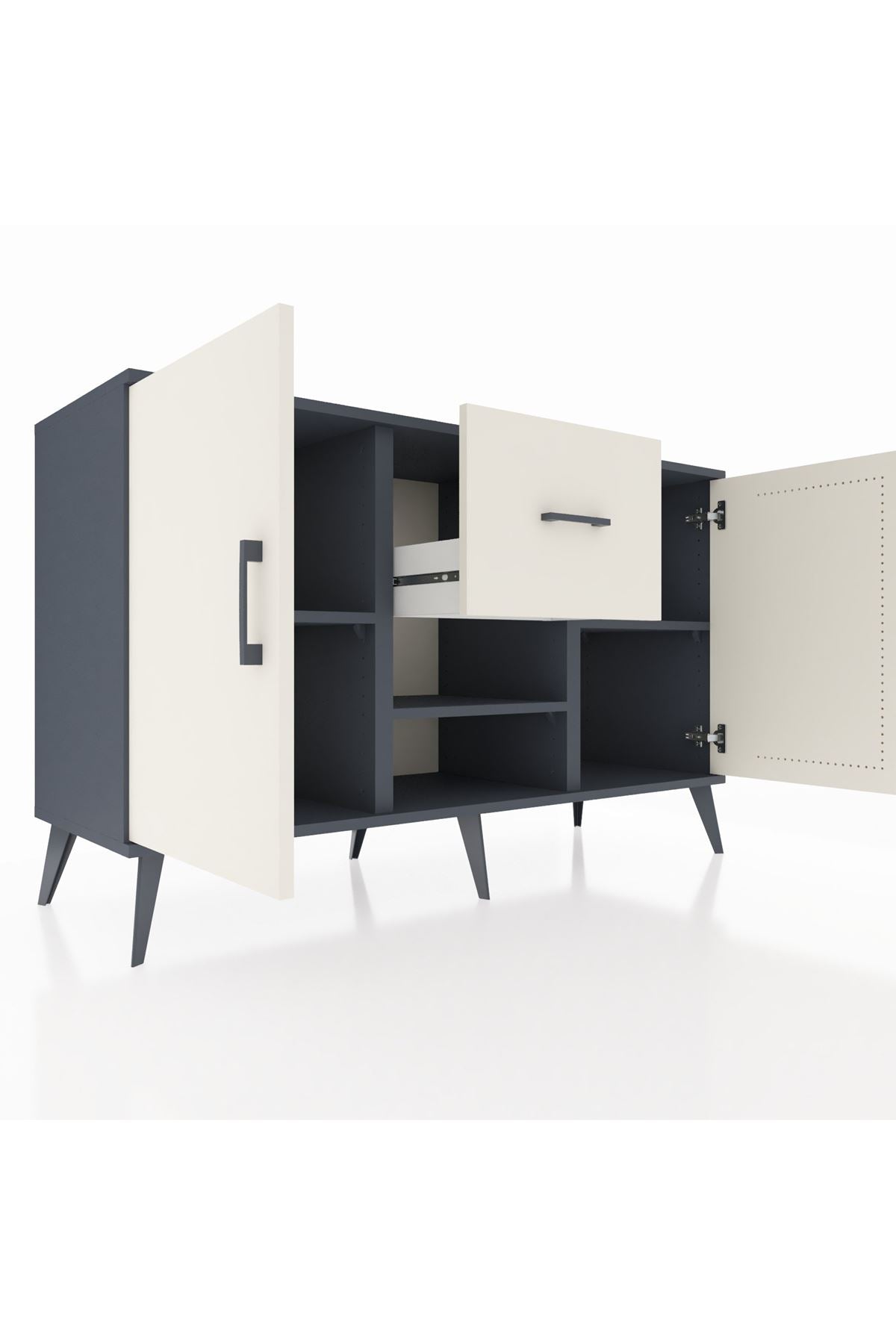 Kronos Konsol 3 Raflı Tek Çekmeceli 2 Kapaklı 132x59x83 - S606M038V13C