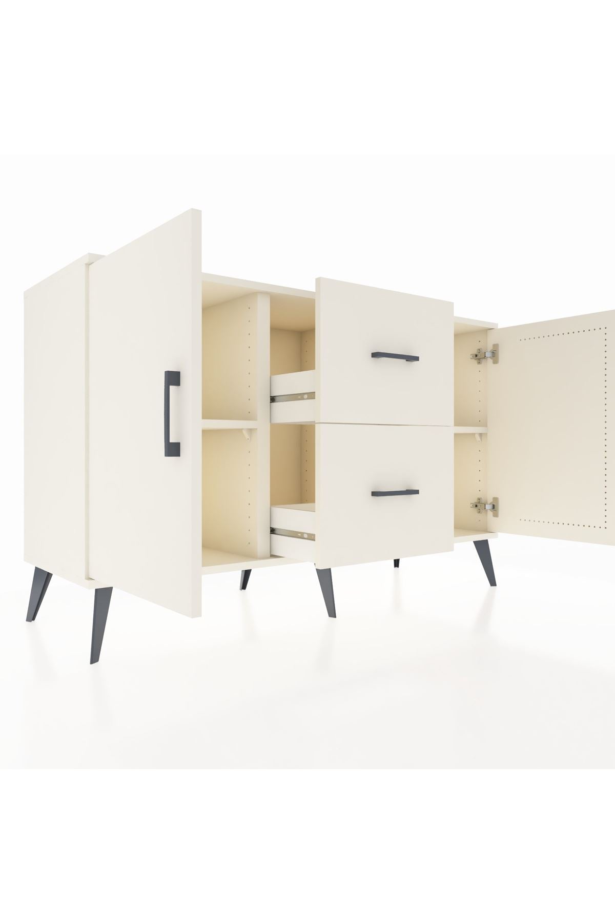 Kronos Konsol 2 Raflı 2 Çekmeceli 2 Kapaklı 132x59x83 - S606M039V04C