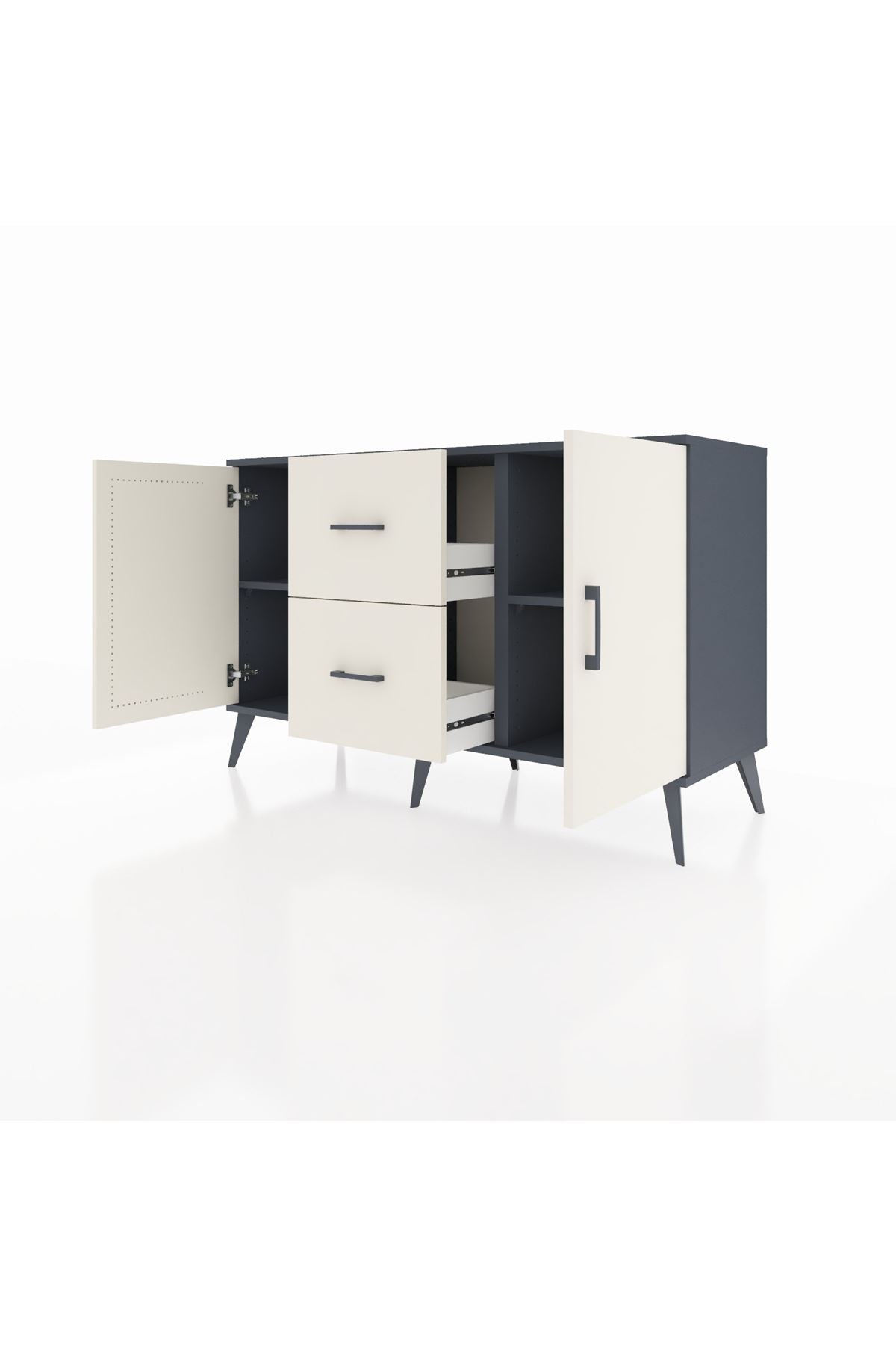 Kronos Konsol 2 Raflı 2 Çekmeceli 2 Kapaklı 132x59x83 - S606M039V13C