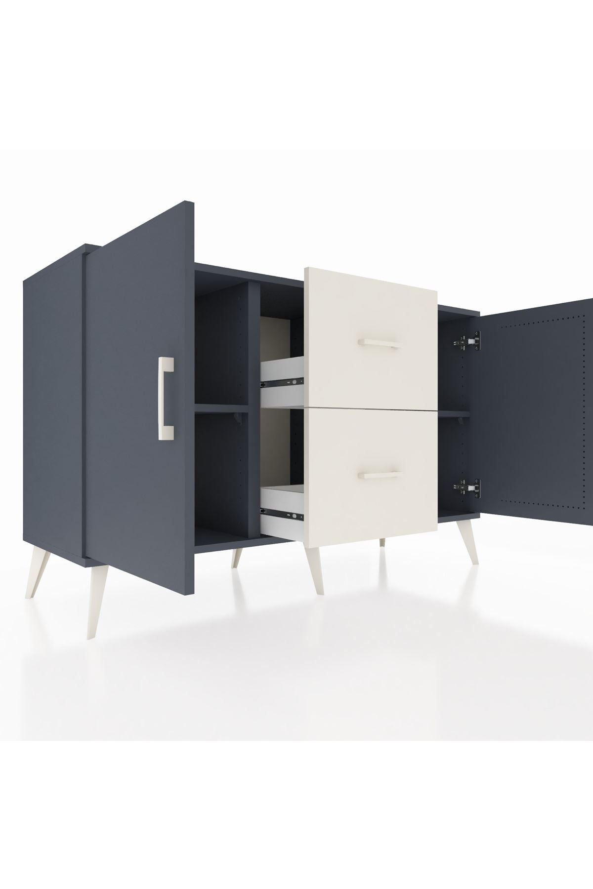 Kronos Konsol 2 Raflı 2 Çekmeceli 2 Kapaklı 132x59x83 - S606M039V16C