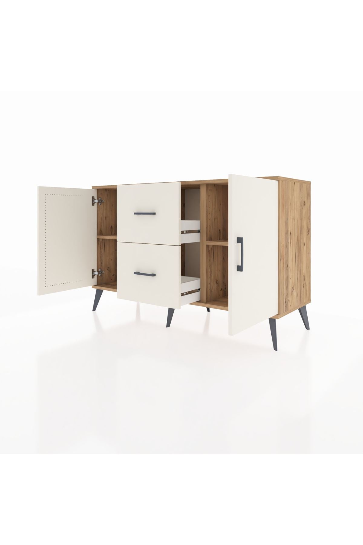 Kronos Konsol 2 Raflı 2 Çekmeceli 2 Kapaklı 132x59x83 - S606M039V22C