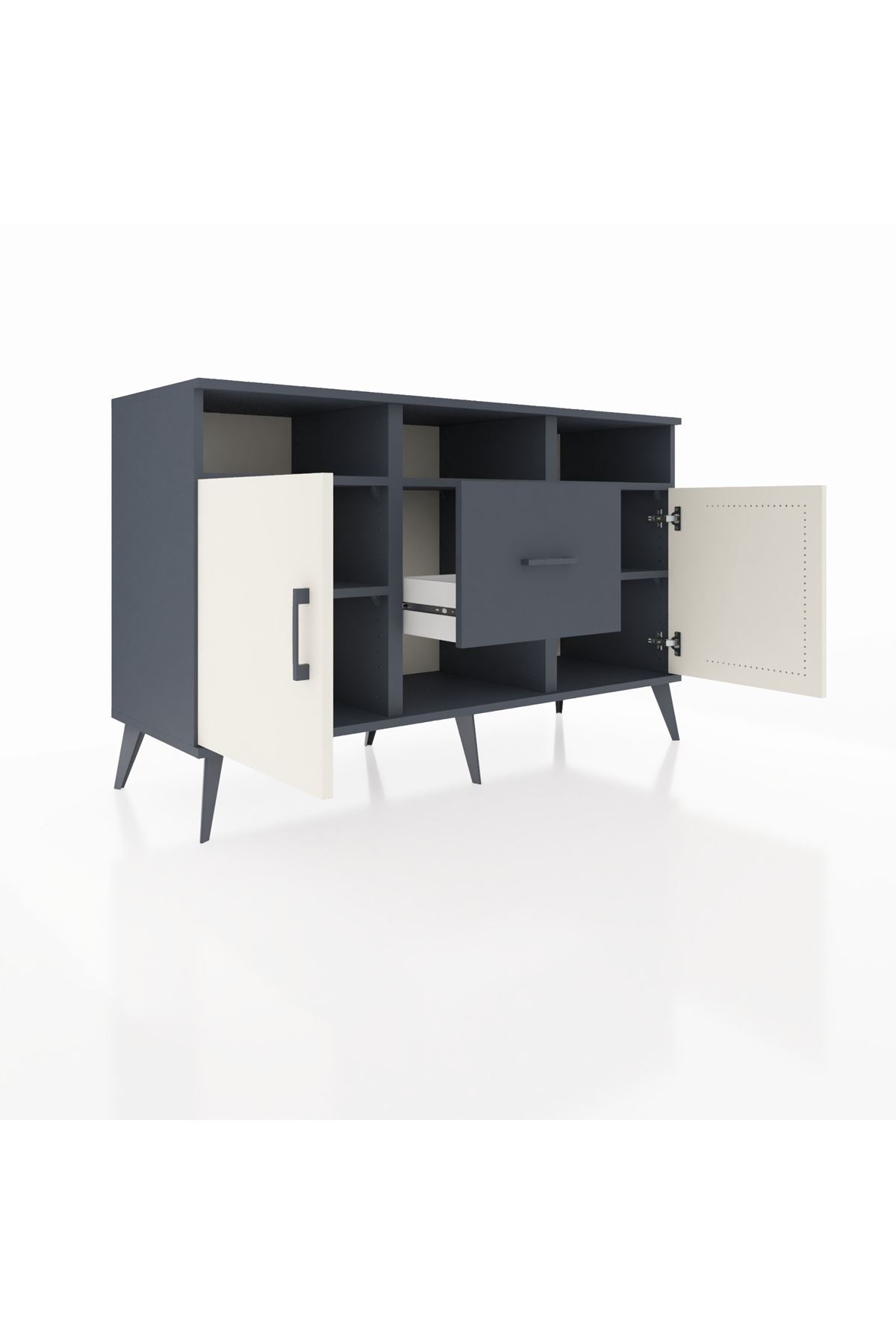Kronos Konsol 5 Raflı Tek Çekmeceli 2 Kapaklı 132x59x83 - S606M040V14C