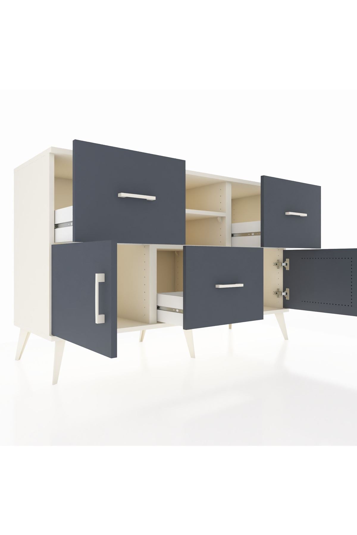 Kronos Konsol 2 Raflı 3 Çekmeceli 2 Kapaklı 132x59x83 - S606M043V08C