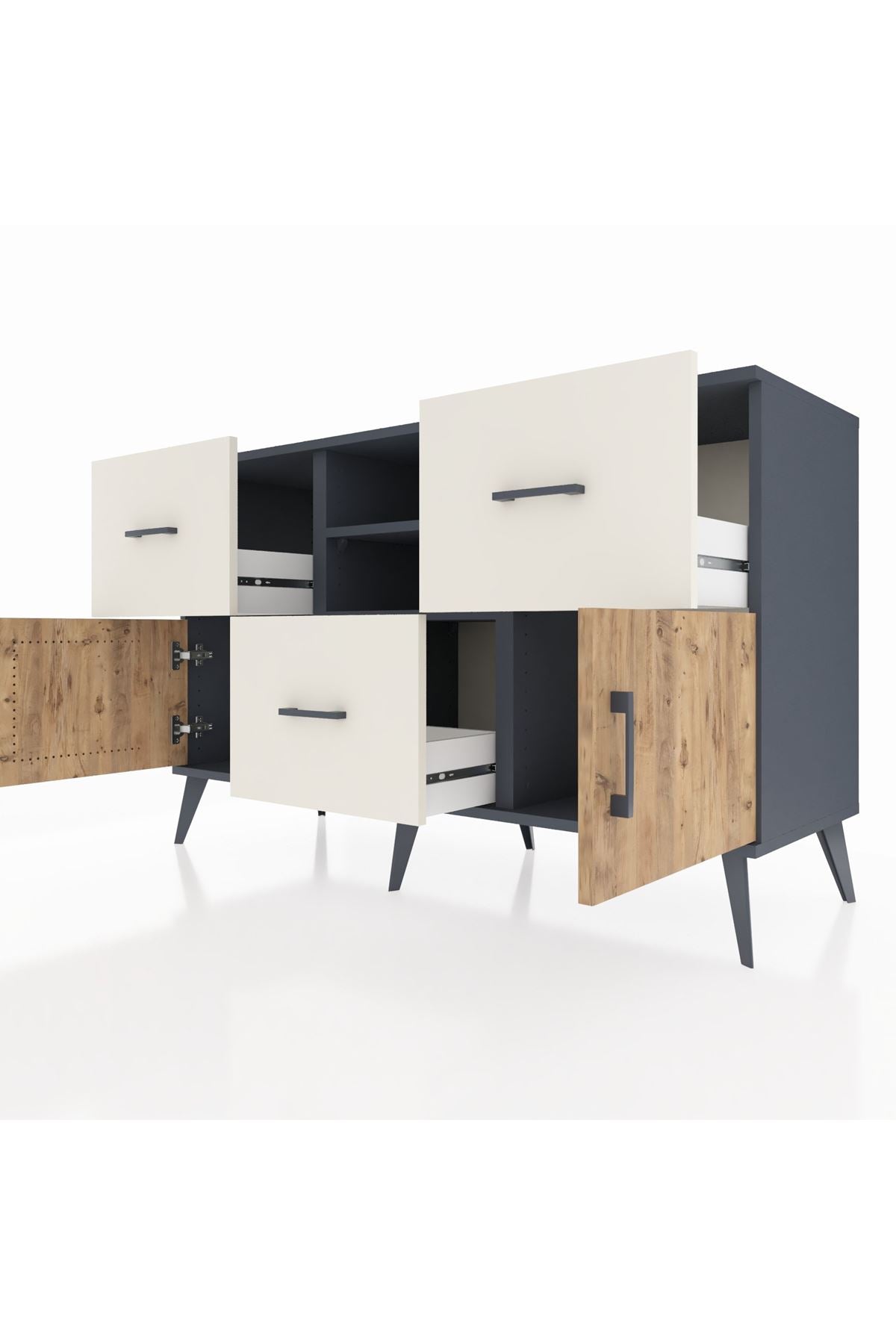 Kronos Konsol 2 Raflı 3 Çekmeceli 2 Kapaklı 132x59x83 - S606M043V10C