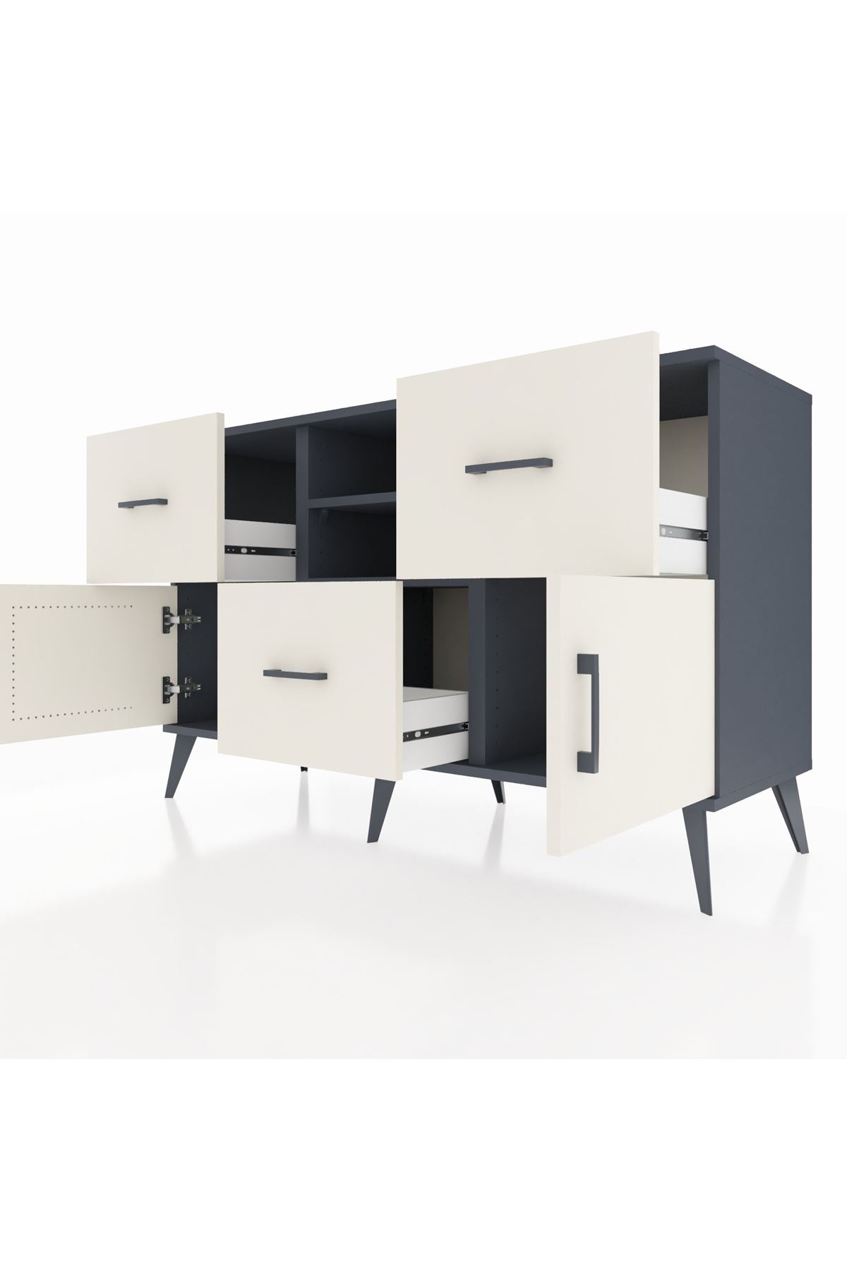 Kronos Konsol 2 Raflı 3 Çekmeceli 2 Kapaklı 132x59x83 - S606M043V13C