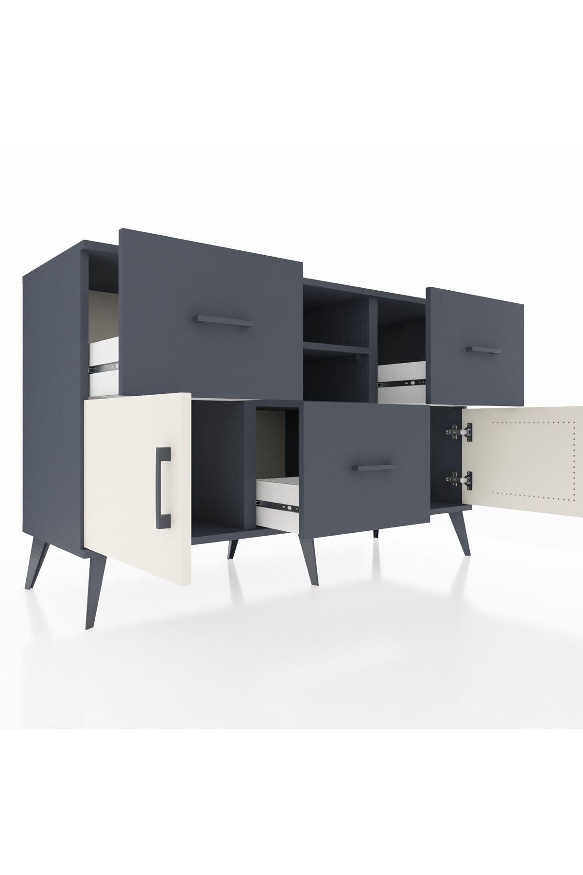 Kronos Konsol 2 Raflı 3 Çekmeceli 2 Kapaklı 132x59x83 - S606M043V14C