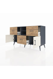 Kronos Konsol 2 Raflı 3 Çekmeceli 2 Kapaklı 132x59x83 - S606M043V15C