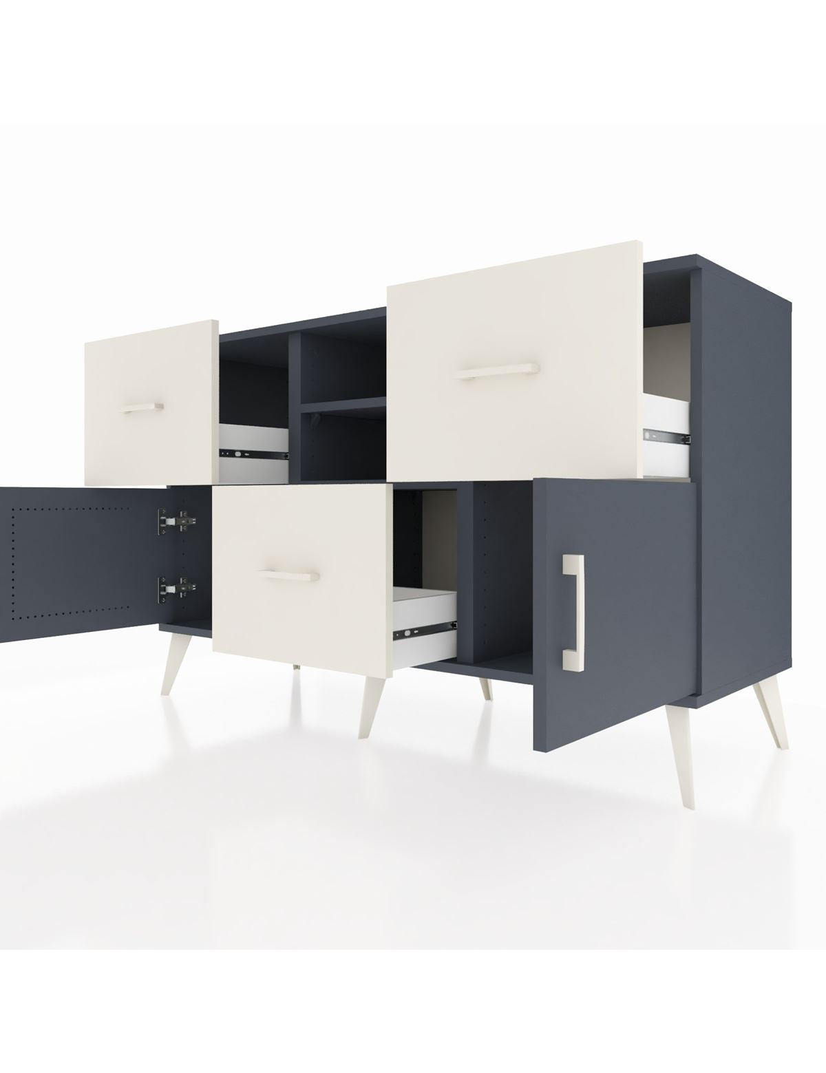 Kronos Konsol 2 Raflı 3 Çekmeceli 2 Kapaklı 132x59x83 - S606M043V16C