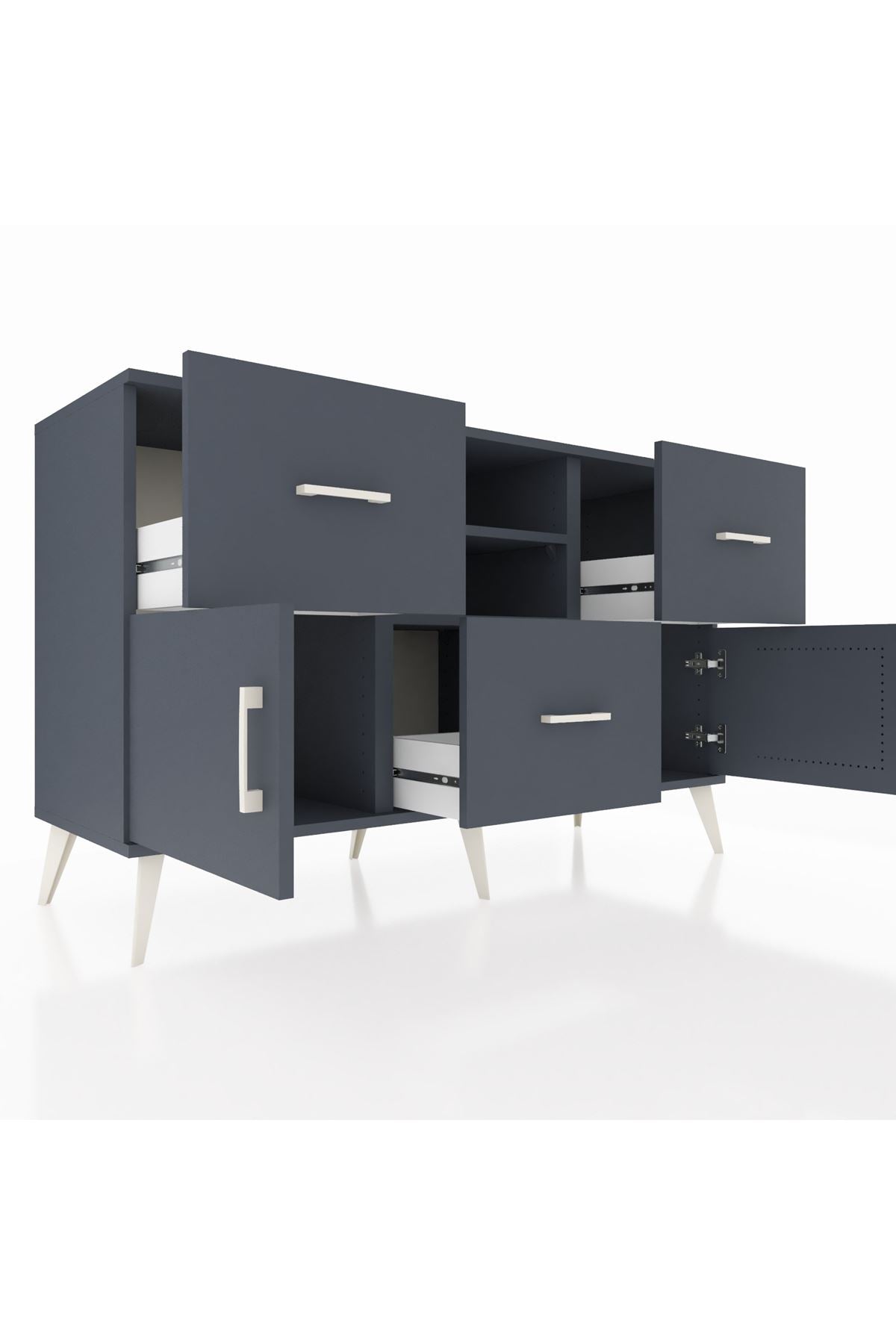 Kronos Konsol 2 Raflı 3 Çekmeceli 2 Kapaklı 132x59x83 - S606M043V17C