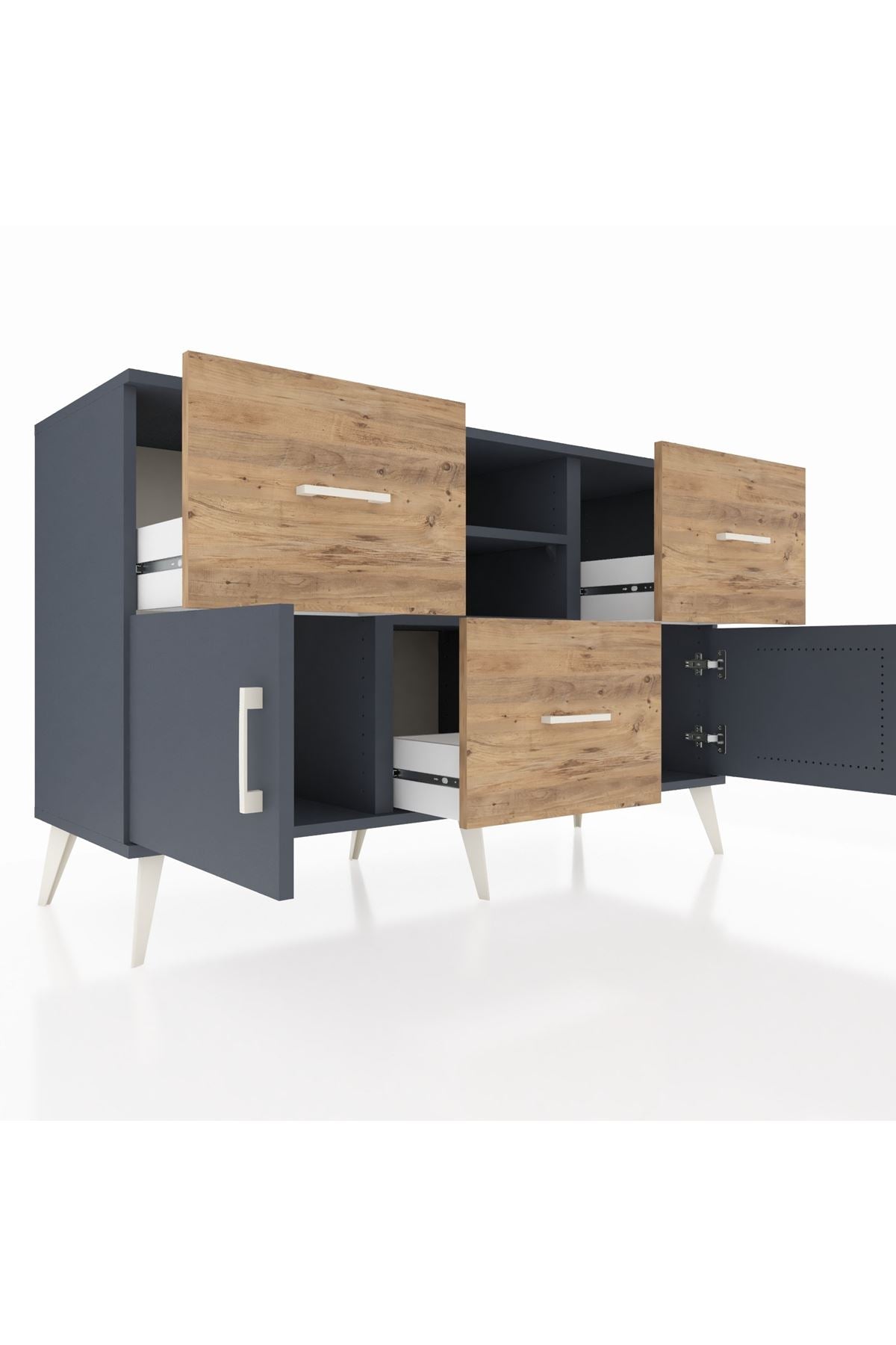 Kronos Konsol 2 Raflı 3 Çekmeceli 2 Kapaklı 132x59x83 - S606M043V18C