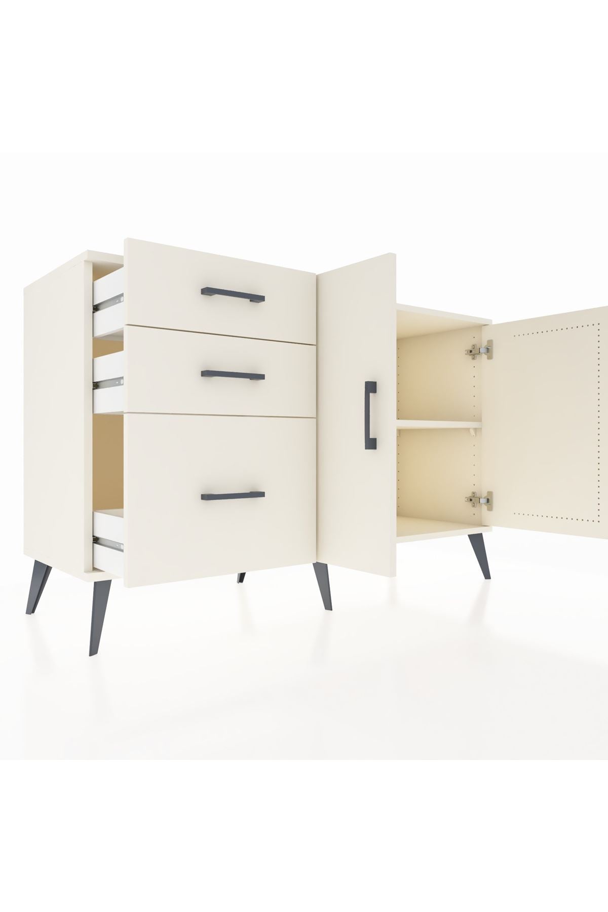 Kronos Konsol 2 Raflı 3 Çekmeceli 2 Kapaklı 132x59x83 - S606M044V04C