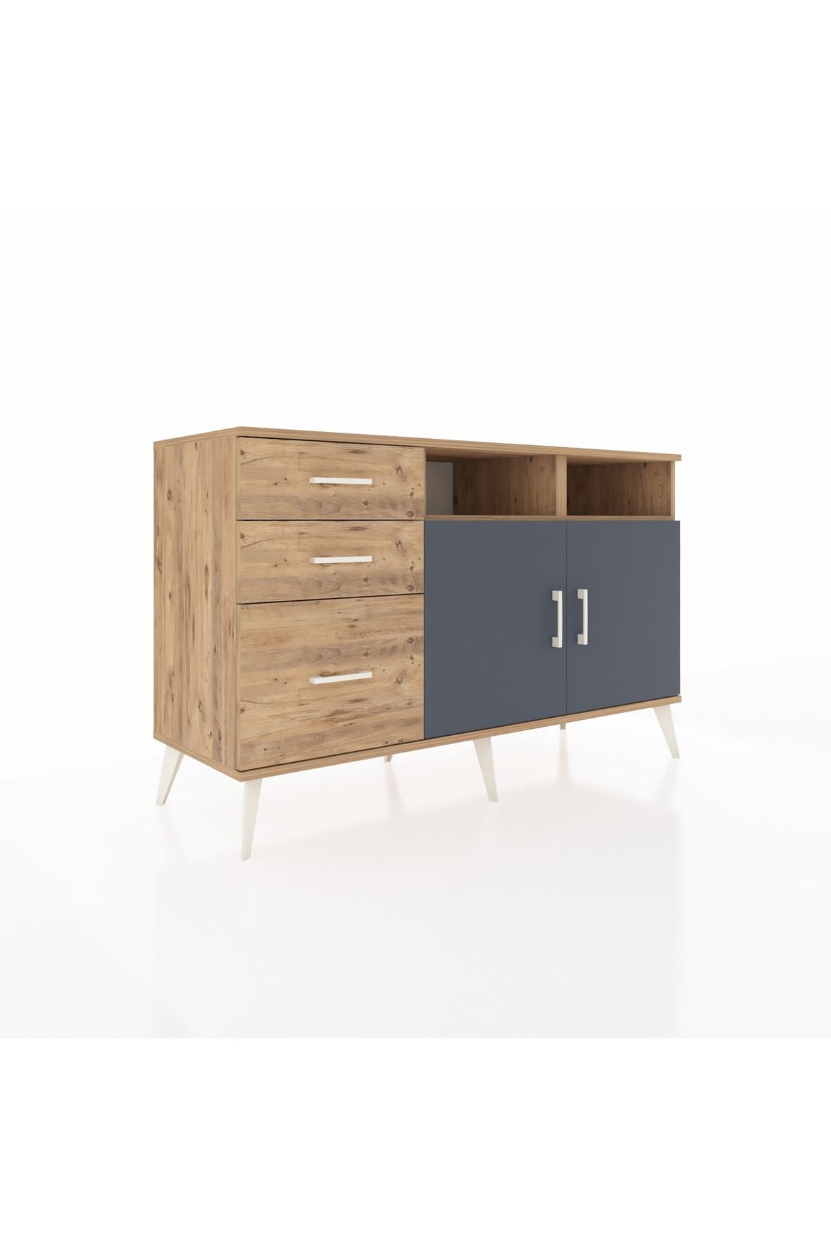 Kronos Konsol 4 Raflı 3 Çekmeceli 2 Kapaklı 132x59x83 - S606M045V27C