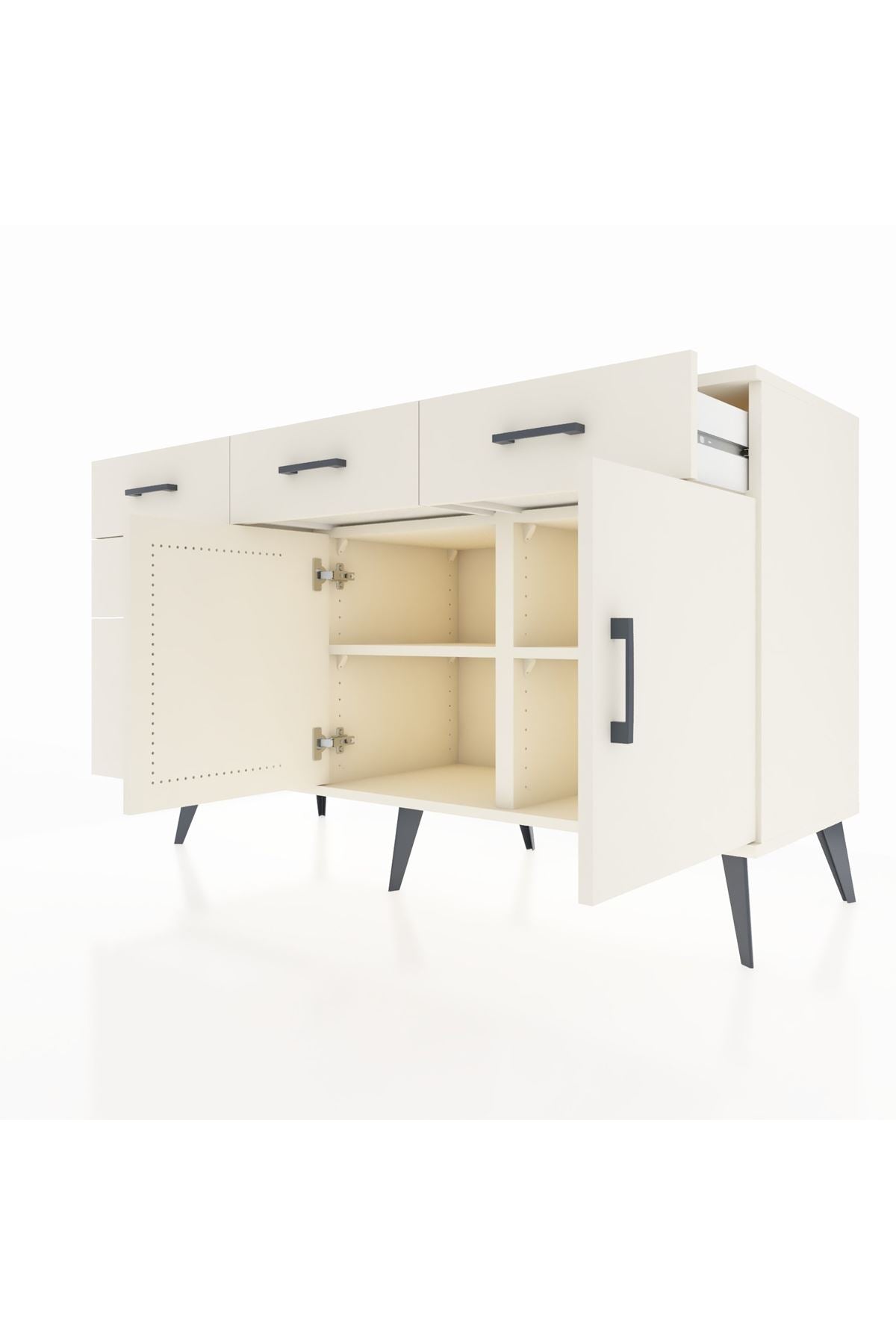 Kronos Konsol 2 Raflı 5 Çekmeceli 2 Kapaklı 132x59x83 - S606M046V04C