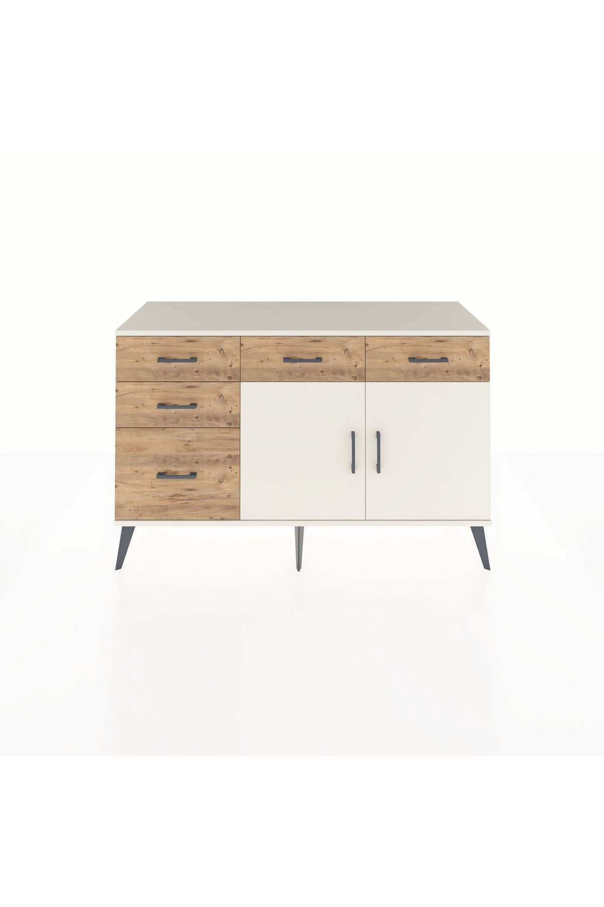 Kronos Konsol 2 Raflı 5 Çekmeceli 2 Kapaklı 132x59x83 - S606M046V06C