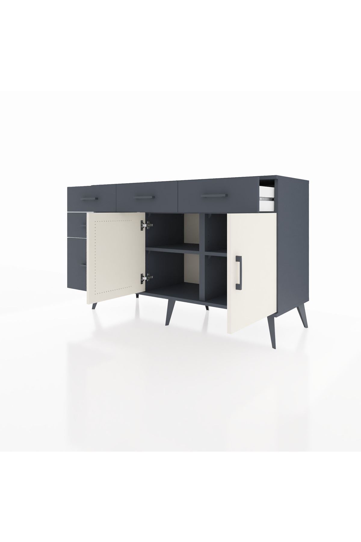 Kronos Konsol 2 Raflı 5 Çekmeceli 2 Kapaklı 132x59x83 - S606M046V14C