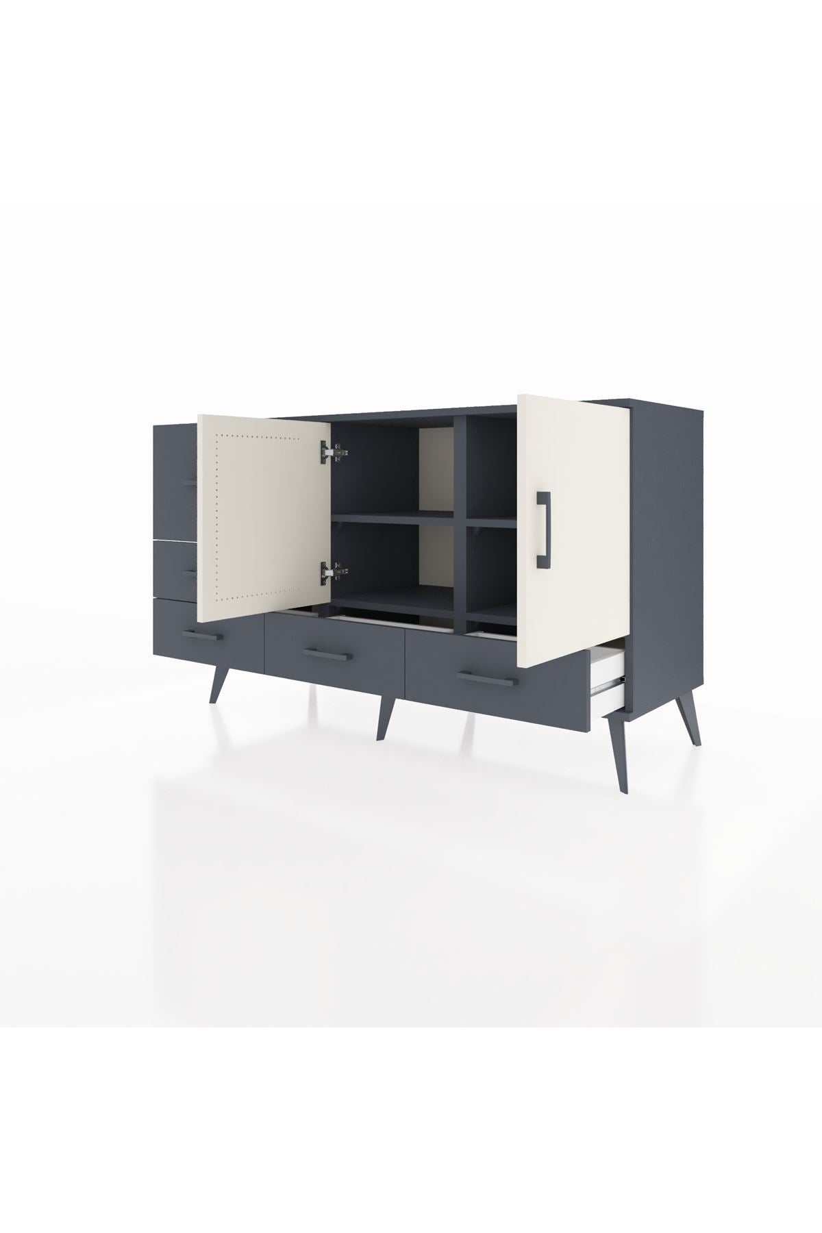 Kronos Konsol 4 Raflı 5 Çekmeceli 2 Kapaklı 132x59x83 - S606M047V14C