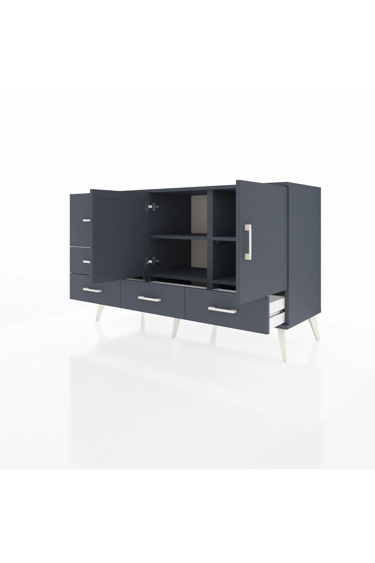 Kronos Konsol 4 Raflı 5 Çekmeceli 2 Kapaklı 132x59x83 - S606M047V17C