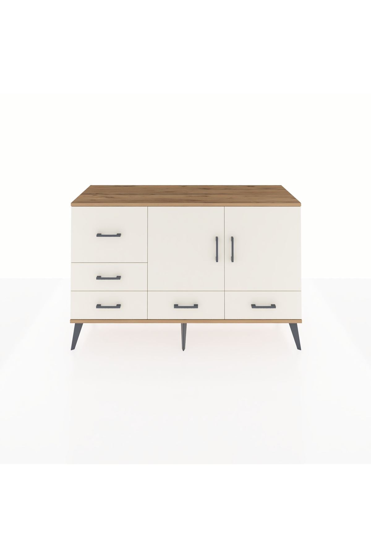 Kronos Konsol 4 Raflı 5 Çekmeceli 2 Kapaklı 132x59x83 - S606M047V22C