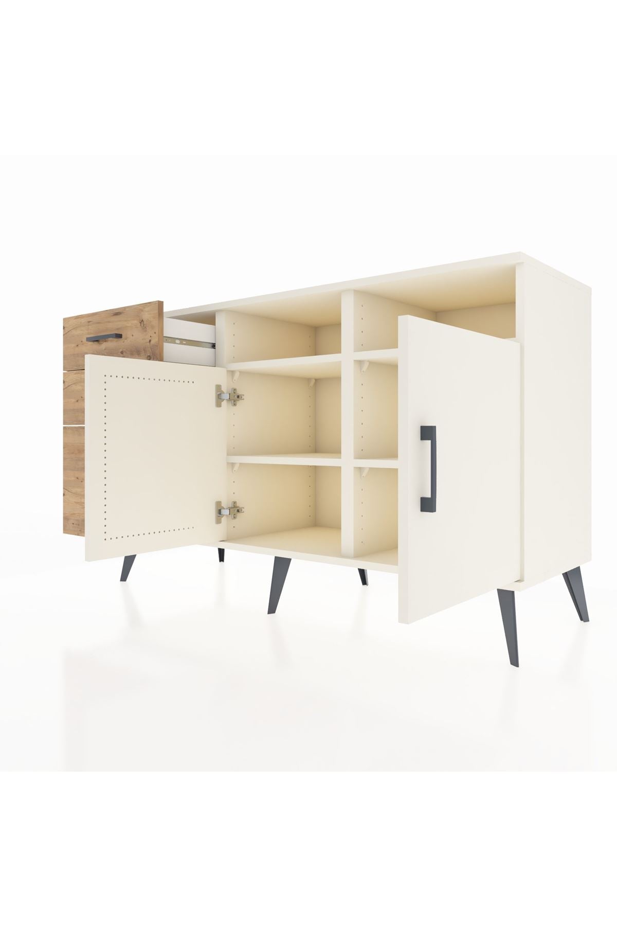 Kronos Konsol 4 Raflı 3 Çekmeceli 2 Kapaklı 132x59x83 - S606M048V06C