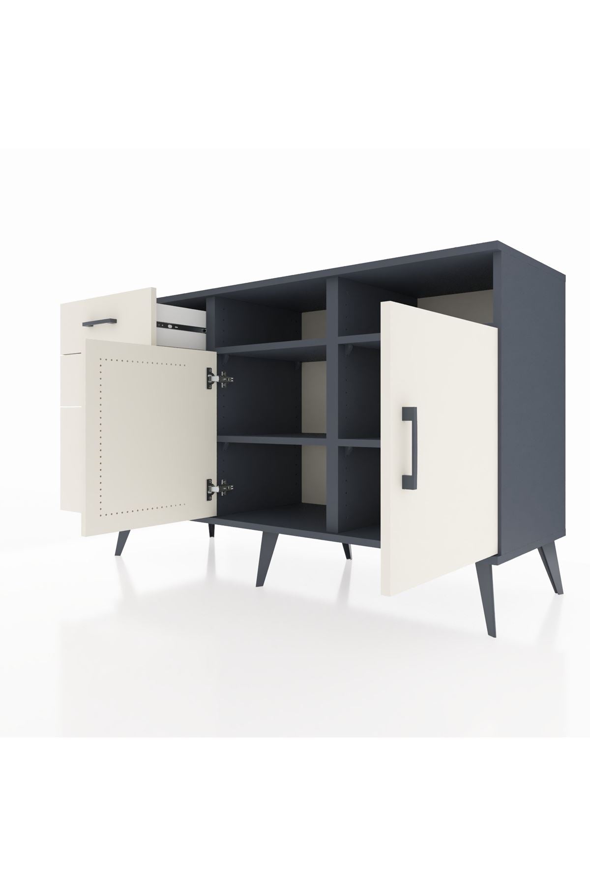 Kronos Konsol 4 Raflı 3 Çekmeceli 2 Kapaklı 132x59x83 - S606M048V13C