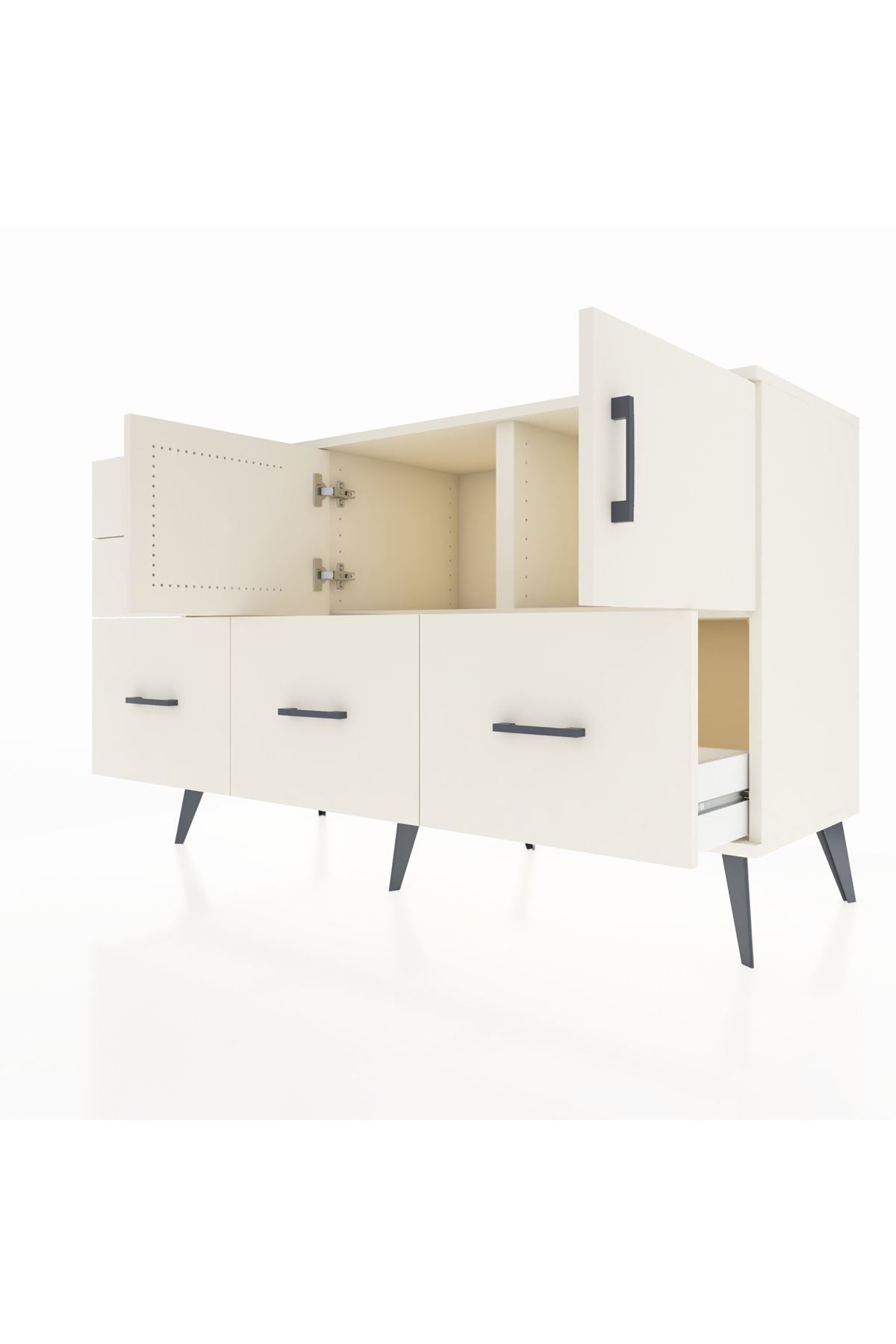 Kronos Konsol 2 Raflı 5 Çekmeceli 2 Kapaklı 132x59x83 - S606M049V04C