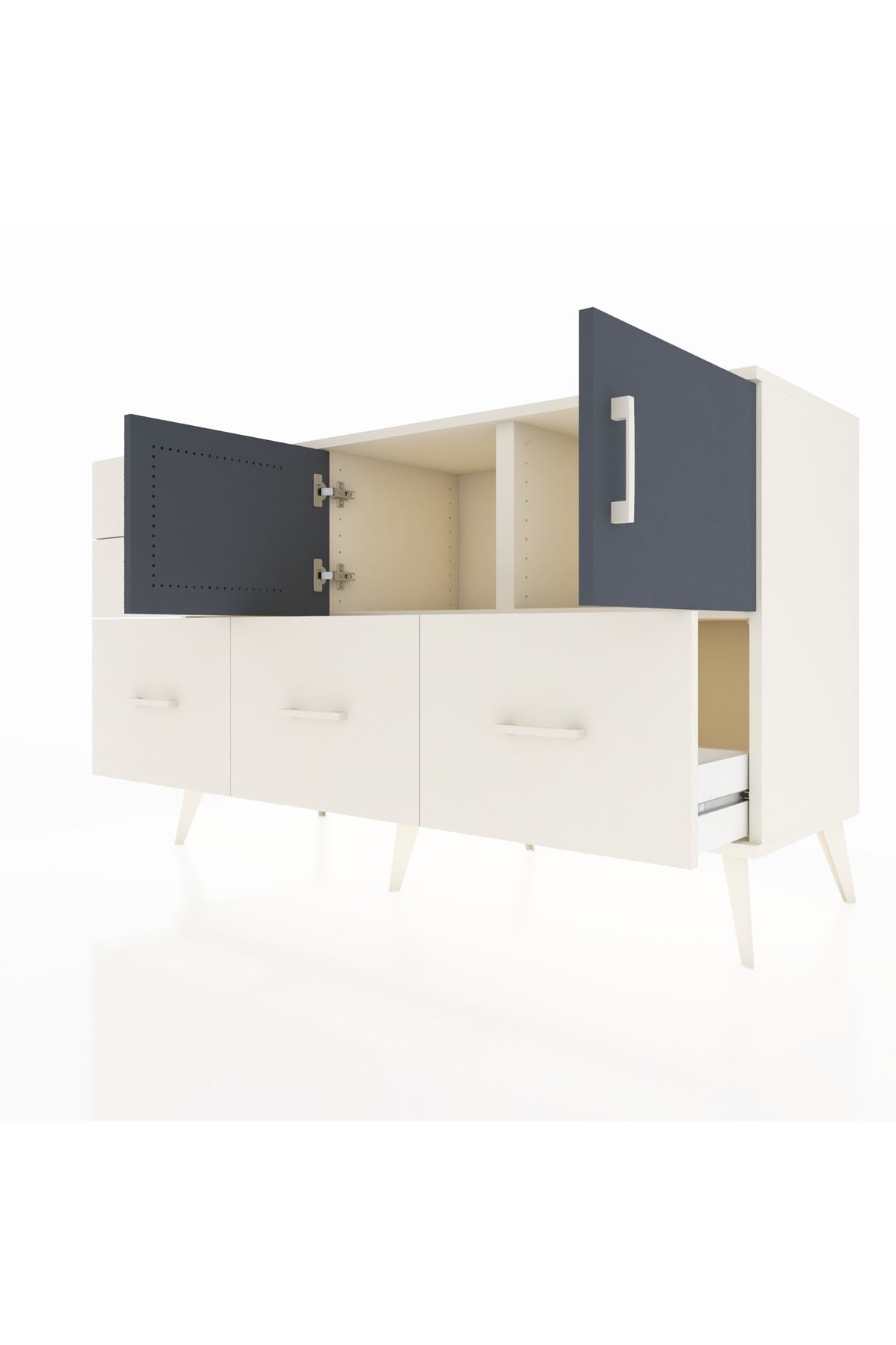 Kronos Konsol 2 Raflı 5 Çekmeceli 2 Kapaklı 132x59x83 - S606M049V07C