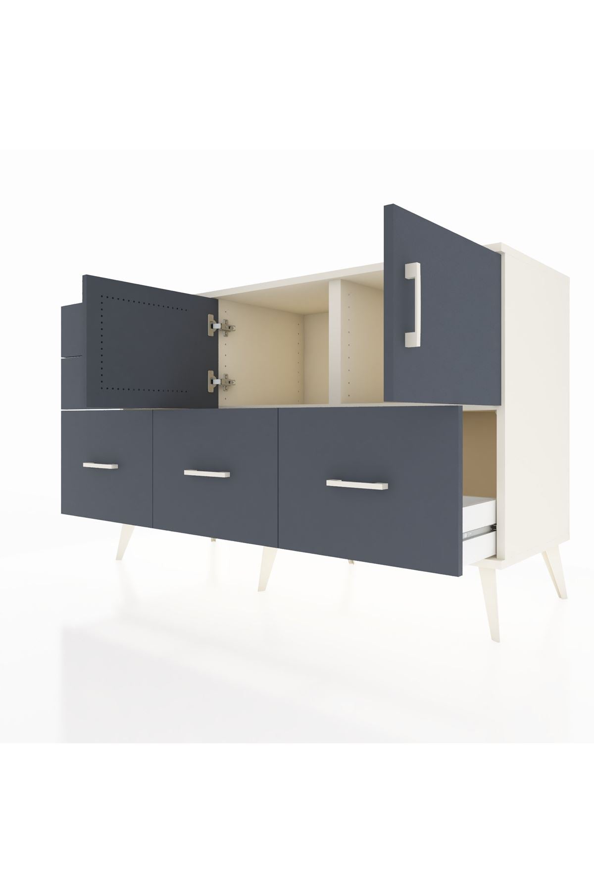 Kronos Konsol 2 Raflı 5 Çekmeceli 2 Kapaklı 132x59x83 - S606M049V08C