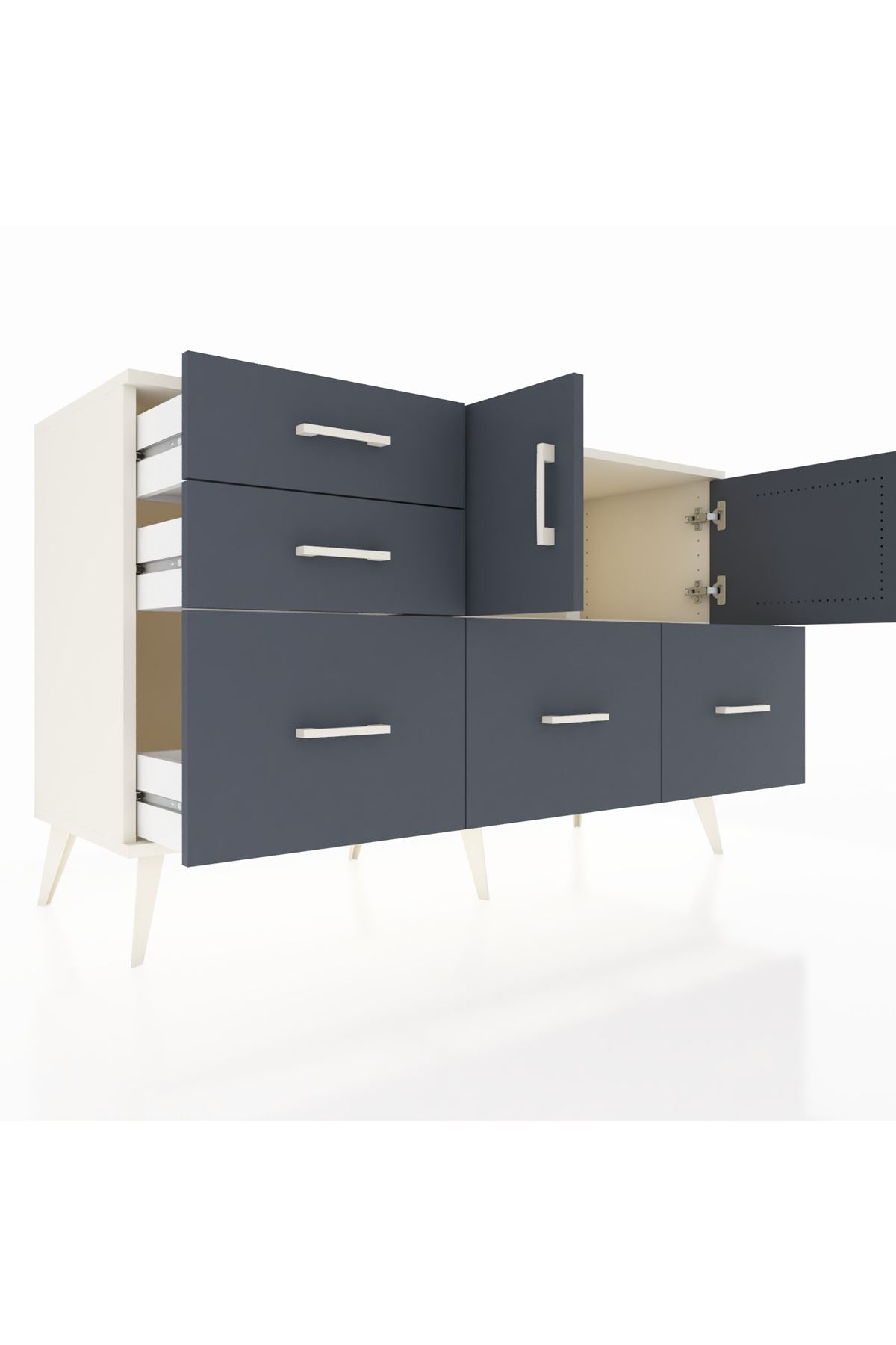Kronos Konsol 2 Raflı 5 Çekmeceli 2 Kapaklı 132x59x83 - S606M049V08C