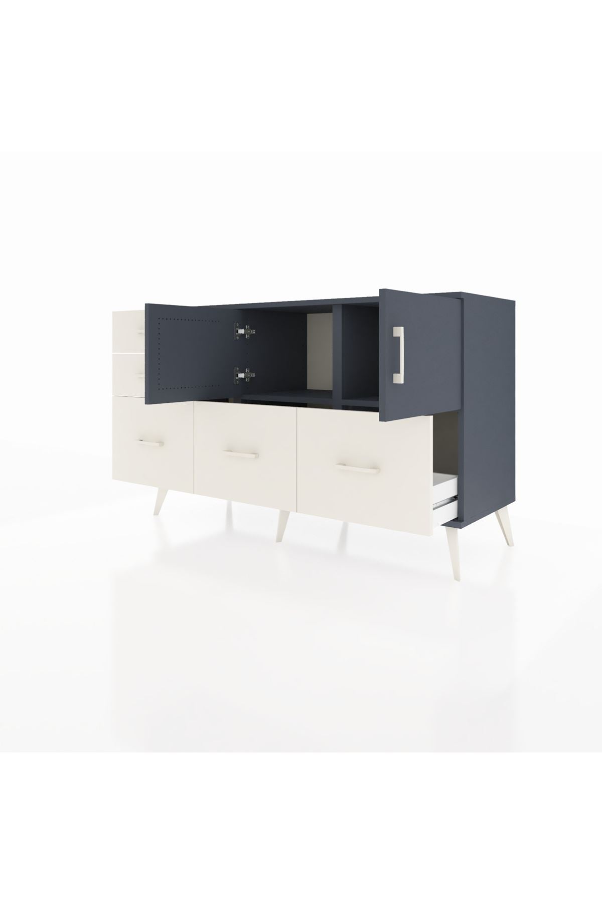 Kronos Konsol 2 Raflı 5 Çekmeceli 2 Kapaklı 132x59x83 - S606M049V16C