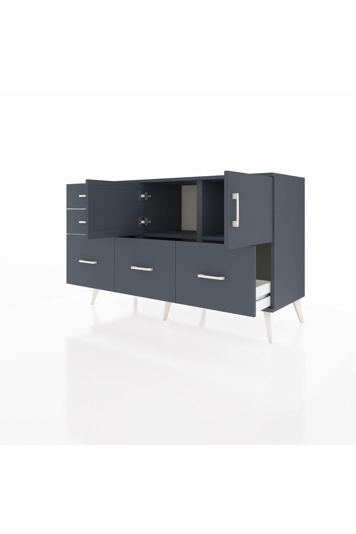Kronos Konsol 2 Raflı 5 Çekmeceli 2 Kapaklı 132x59x83 - S606M049V17C