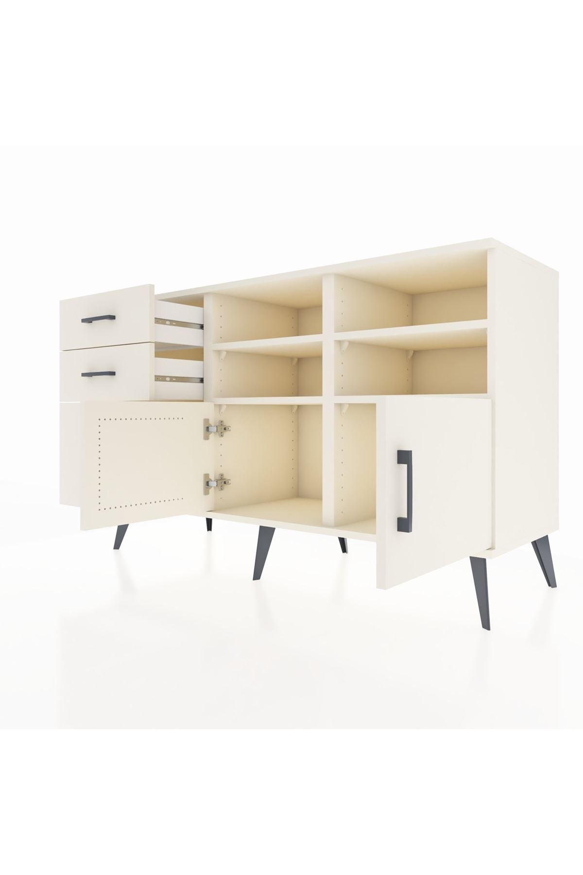 Kronos Konsol 4 Raflı 3 Çekmeceli 2 Kapaklı 132x59x83 - S606M050V04C